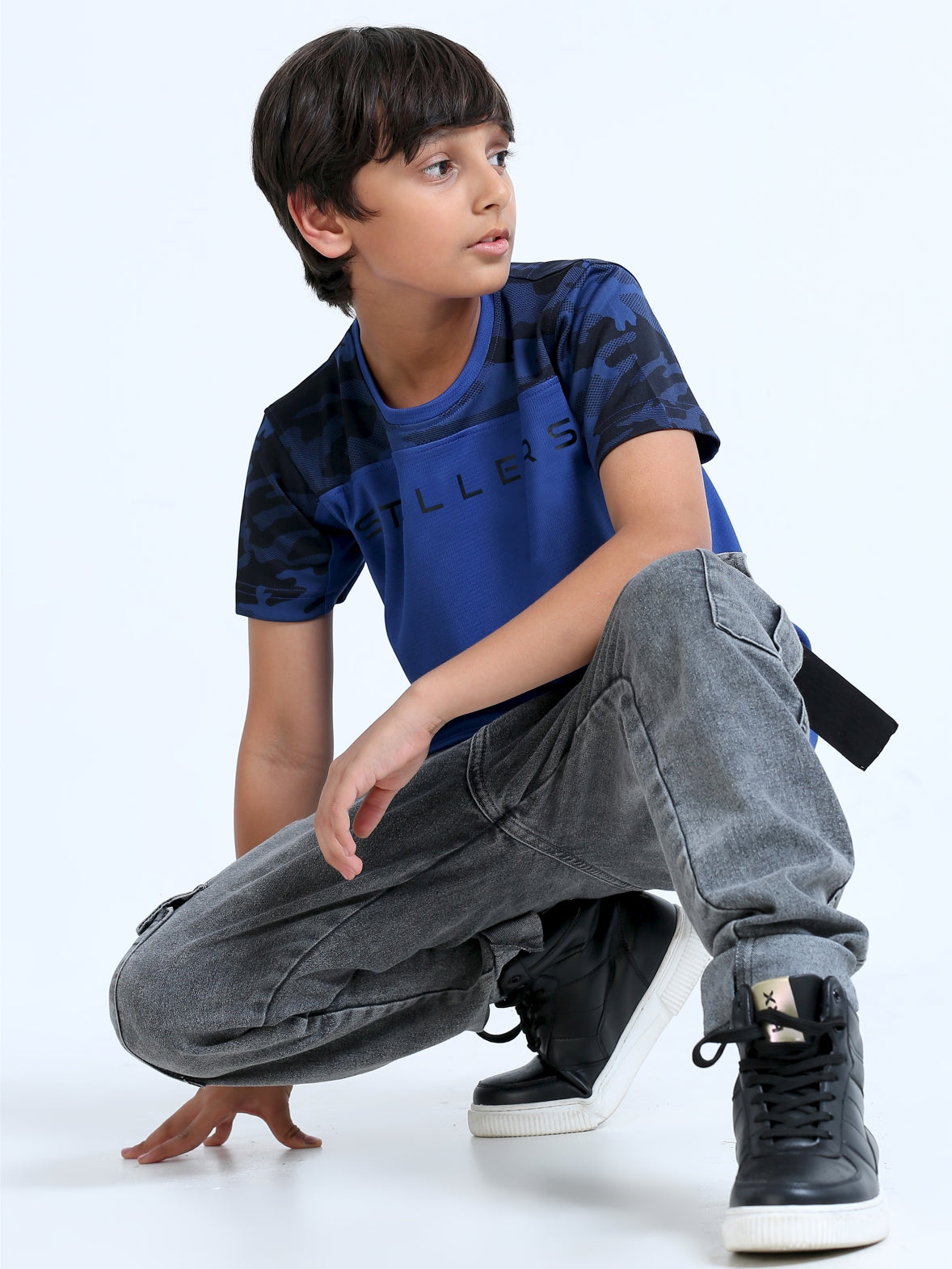 Royal Blue Camo Boy's T-Shirt