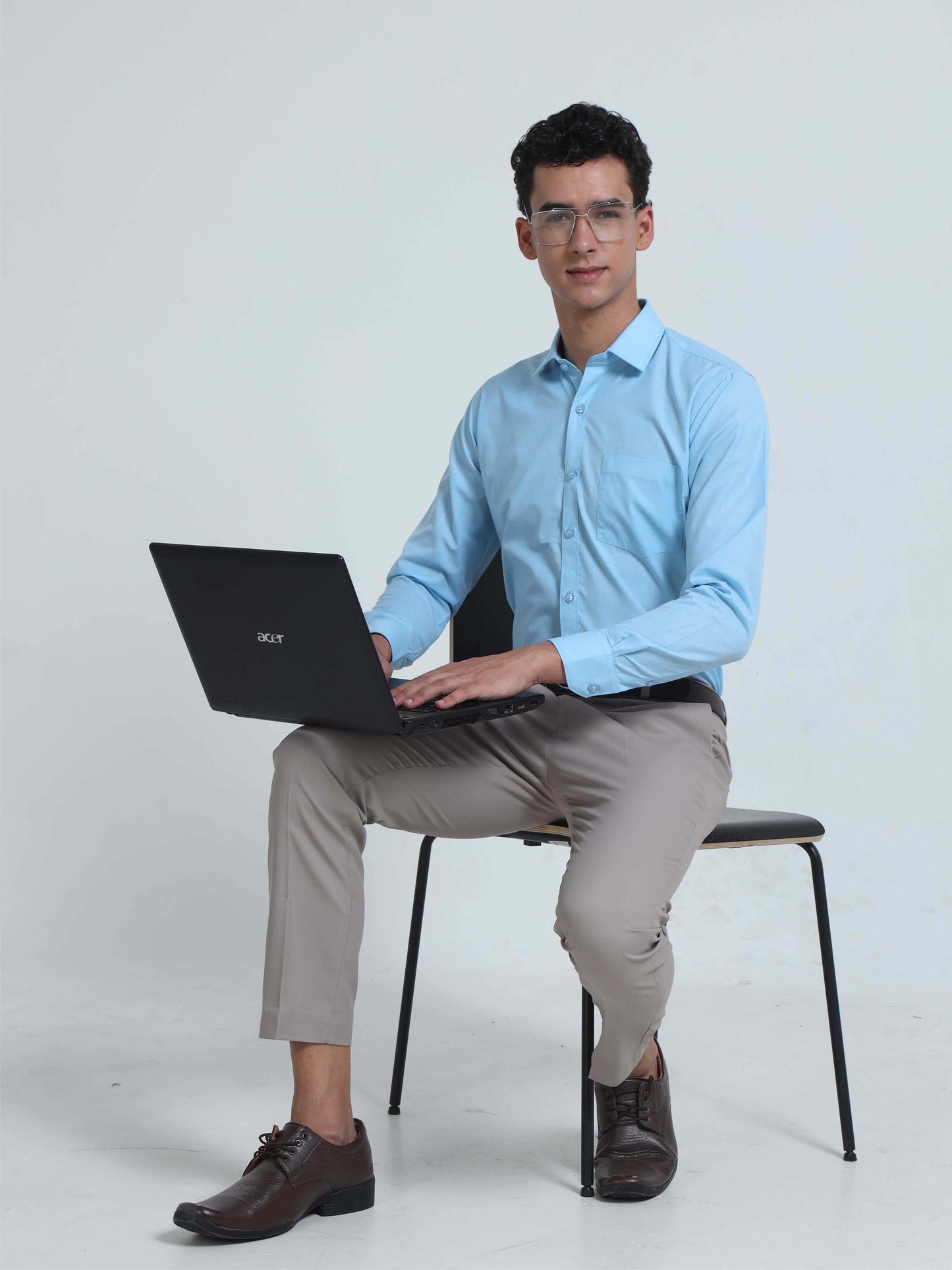 Sky Blue Filla Fill Formal Shirt for Men