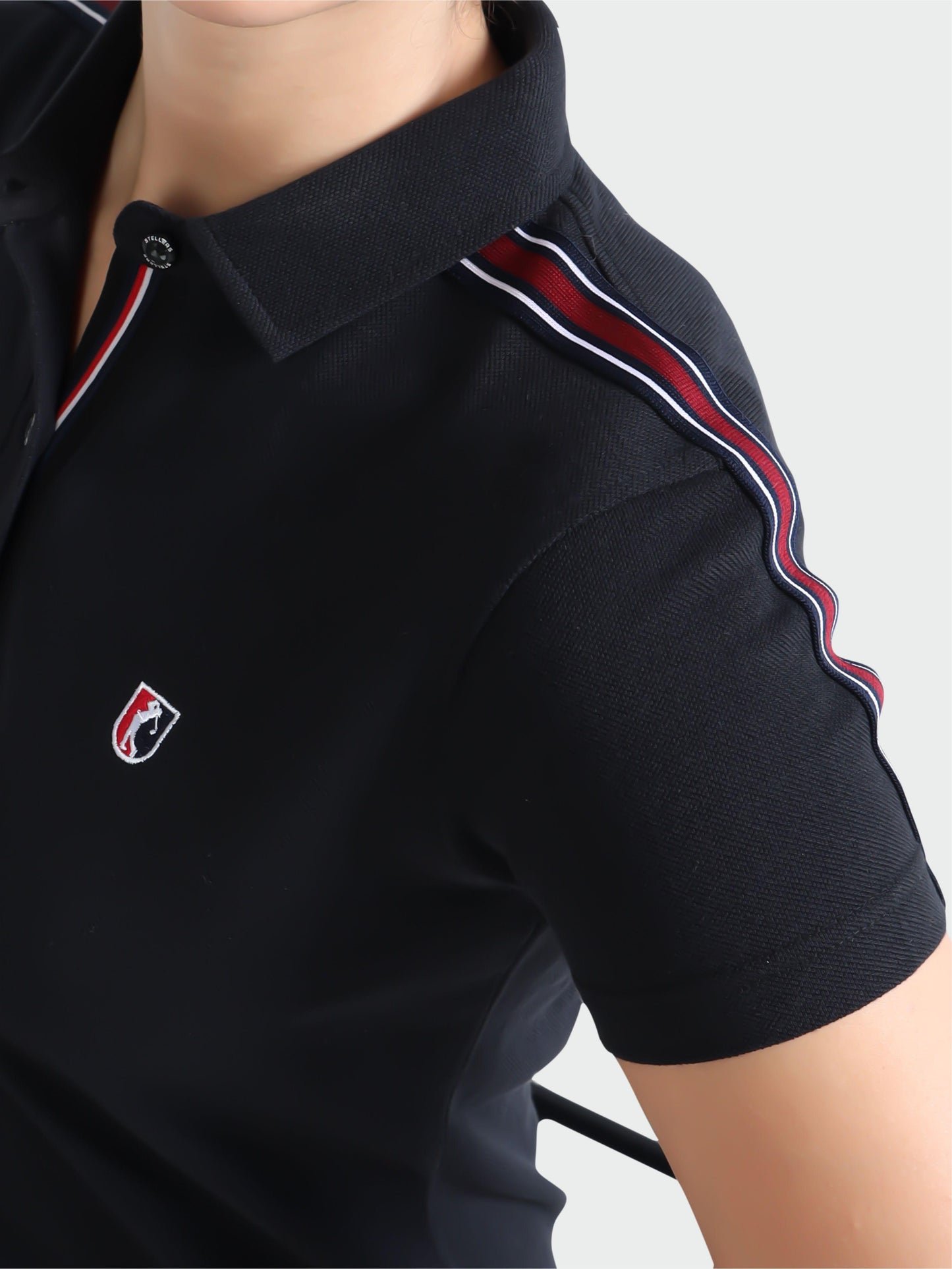 Women Black Regular Fit Polo T-shirt | Premium Cotton | Stretchable | Feather touch feel | Sustainable | Breathable | Light Weight