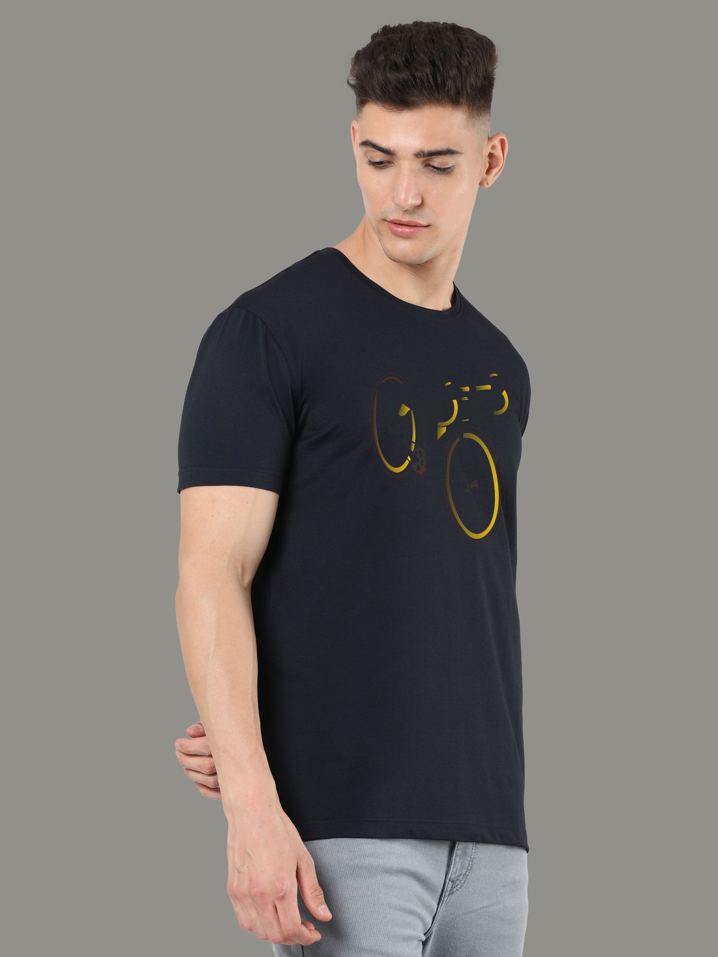 Black Men's Round Neck T Shirts