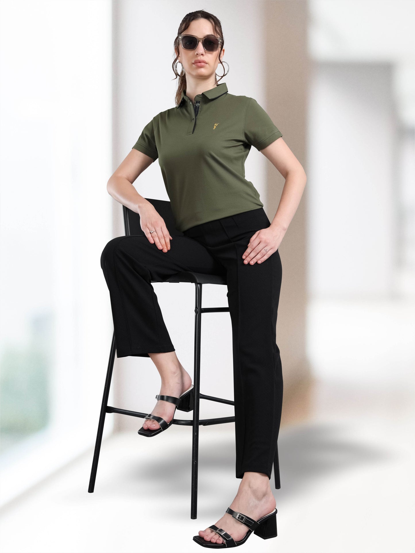 Olive Women Premium SoftBerry PQ Polo T-Shirt