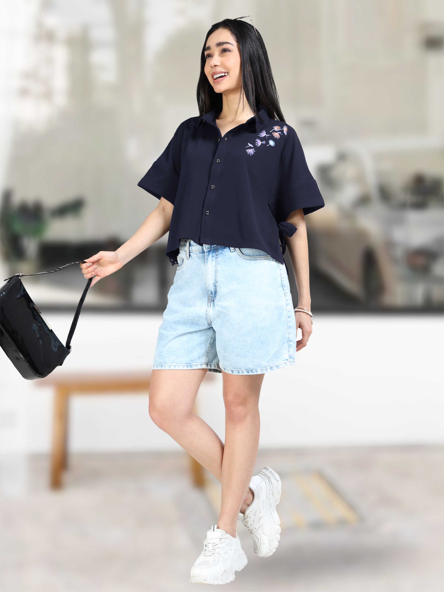 Women Boxy Fit Batwing Sleeve Shirt | Feather Touch Feel | Breathable | Wrinkle Free | Lightweight |