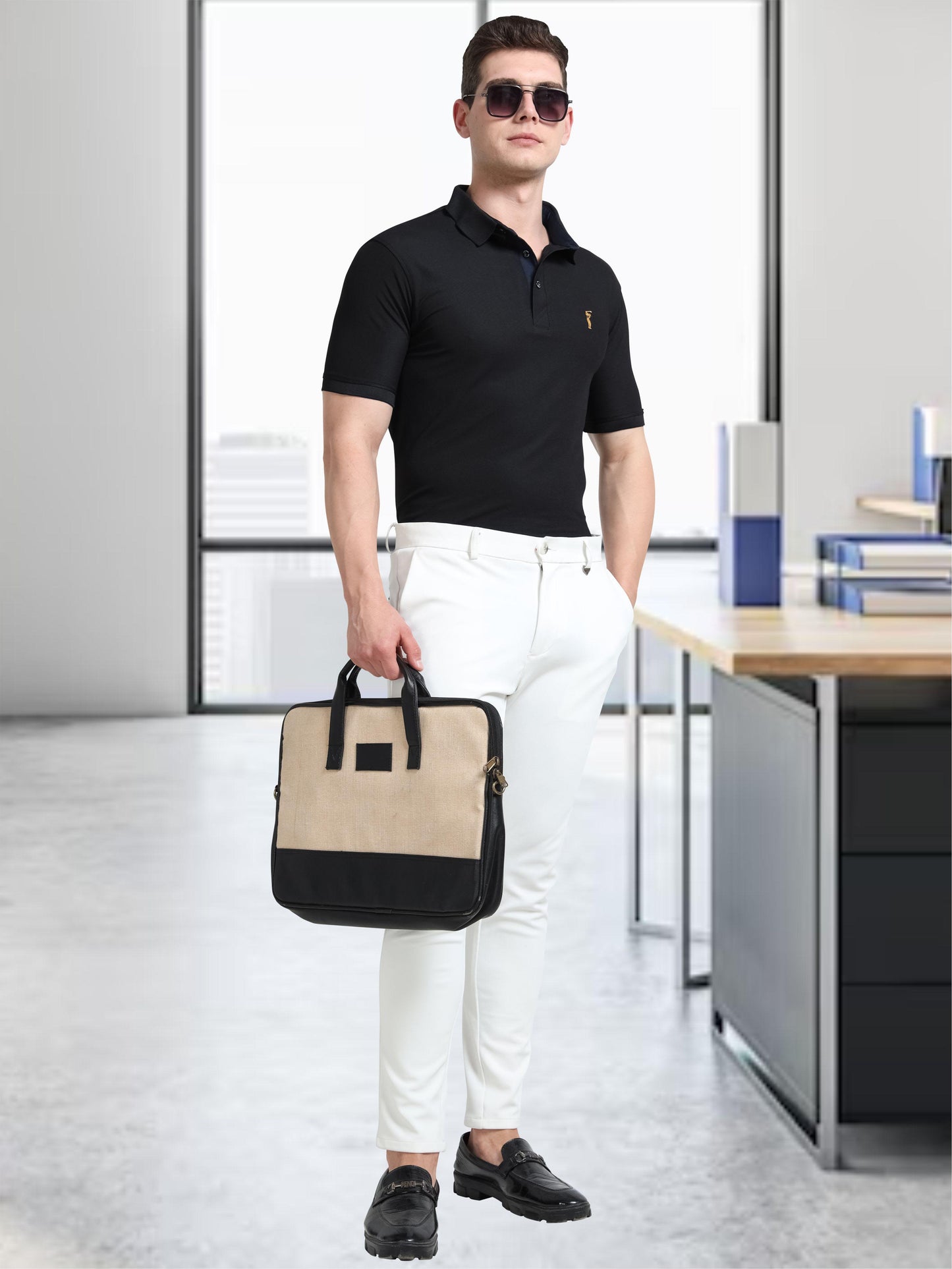 Men Black Premium Golf Polo T-Shirt | Quick Dry | Stretchable | UV Protected | Wrinkle & Odour-Free