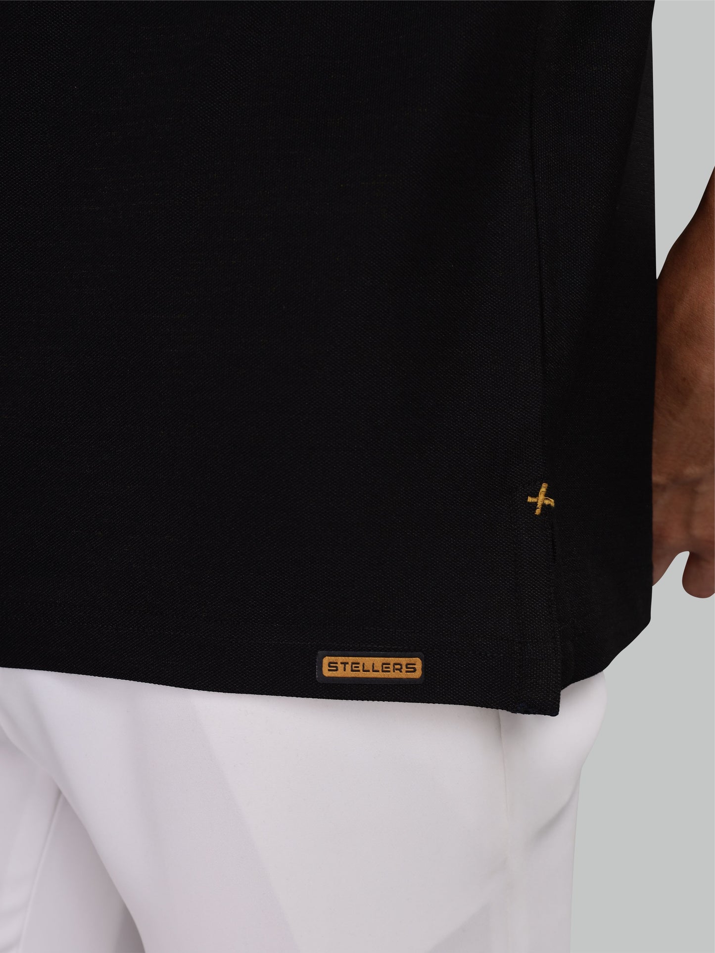 Men's Black Premium Pique Crush Polo T-Shirt