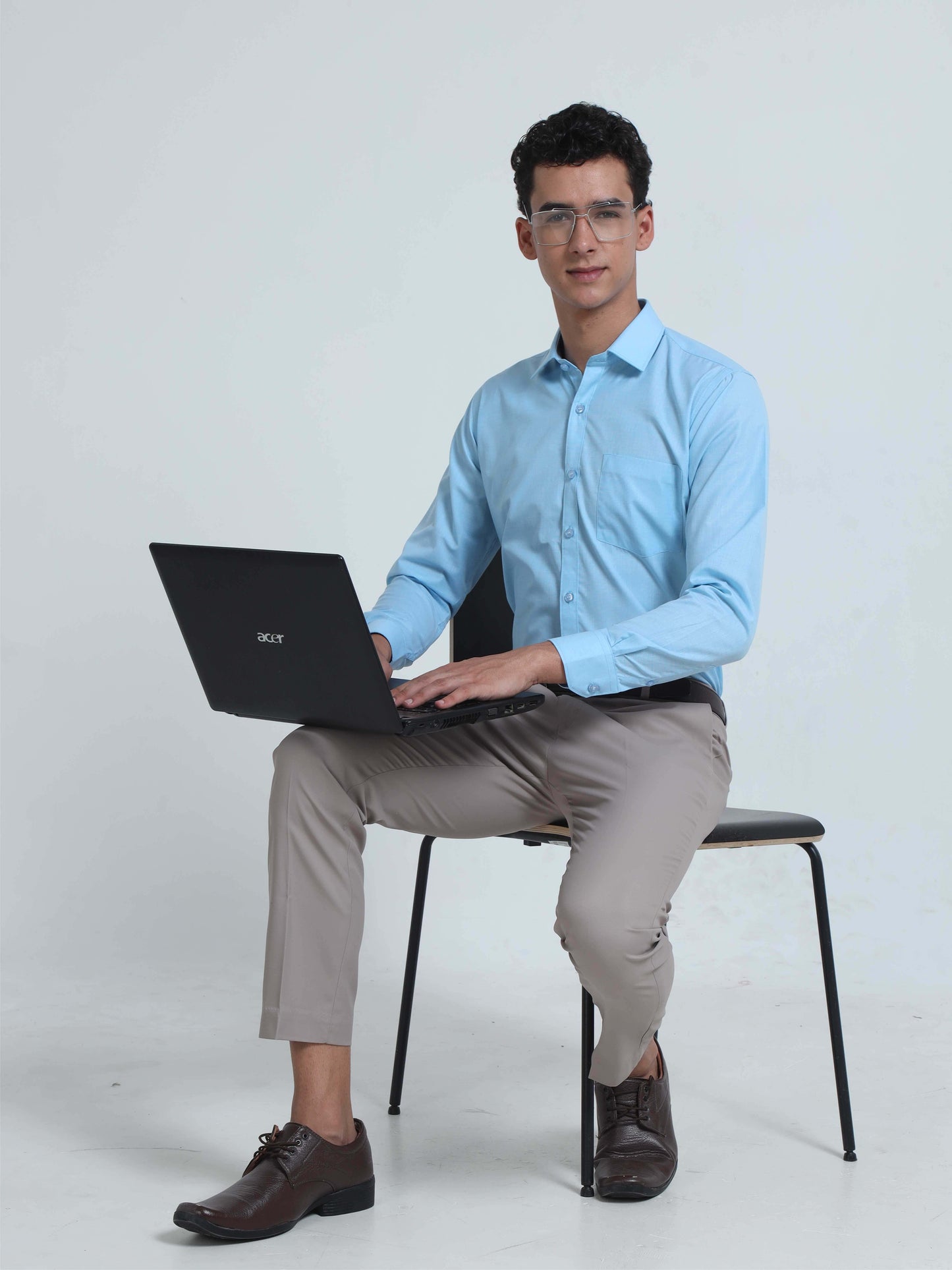 Sky Blue Filla Fill Shirt-Plus Size for Men