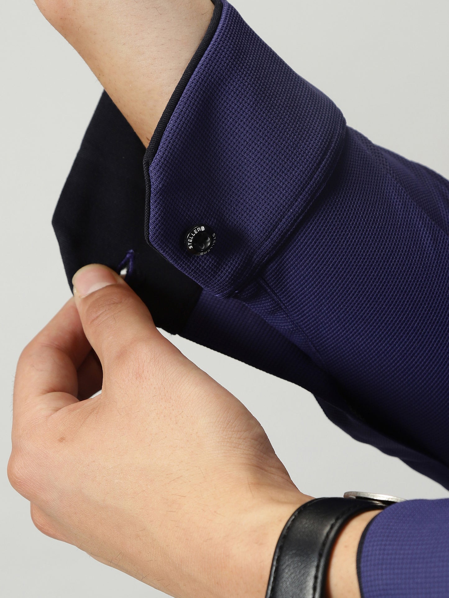 Men's Premium Knitted Shirts-Neon Blue