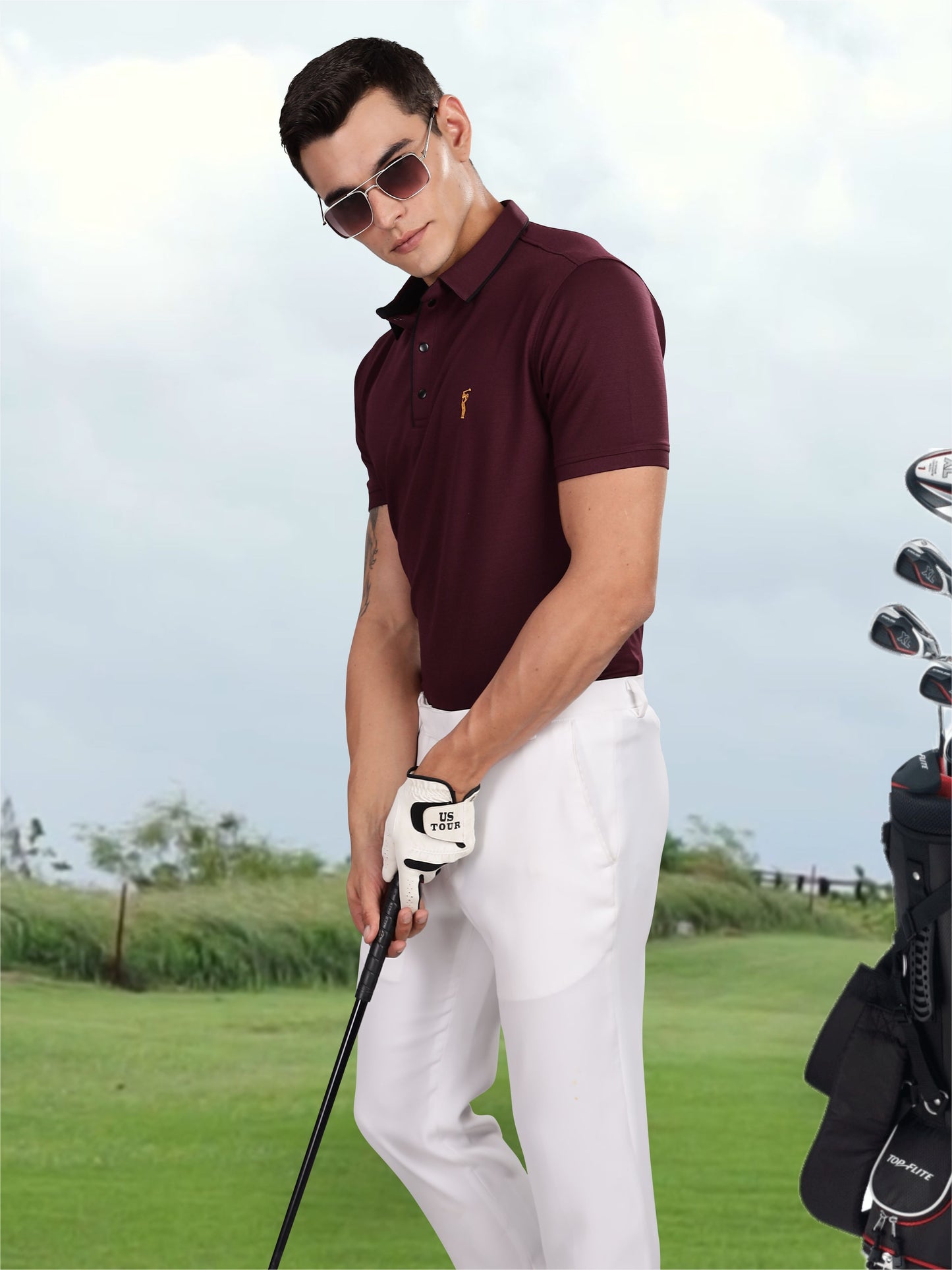 Wine Premium Pique Crush Polo T-Shirt