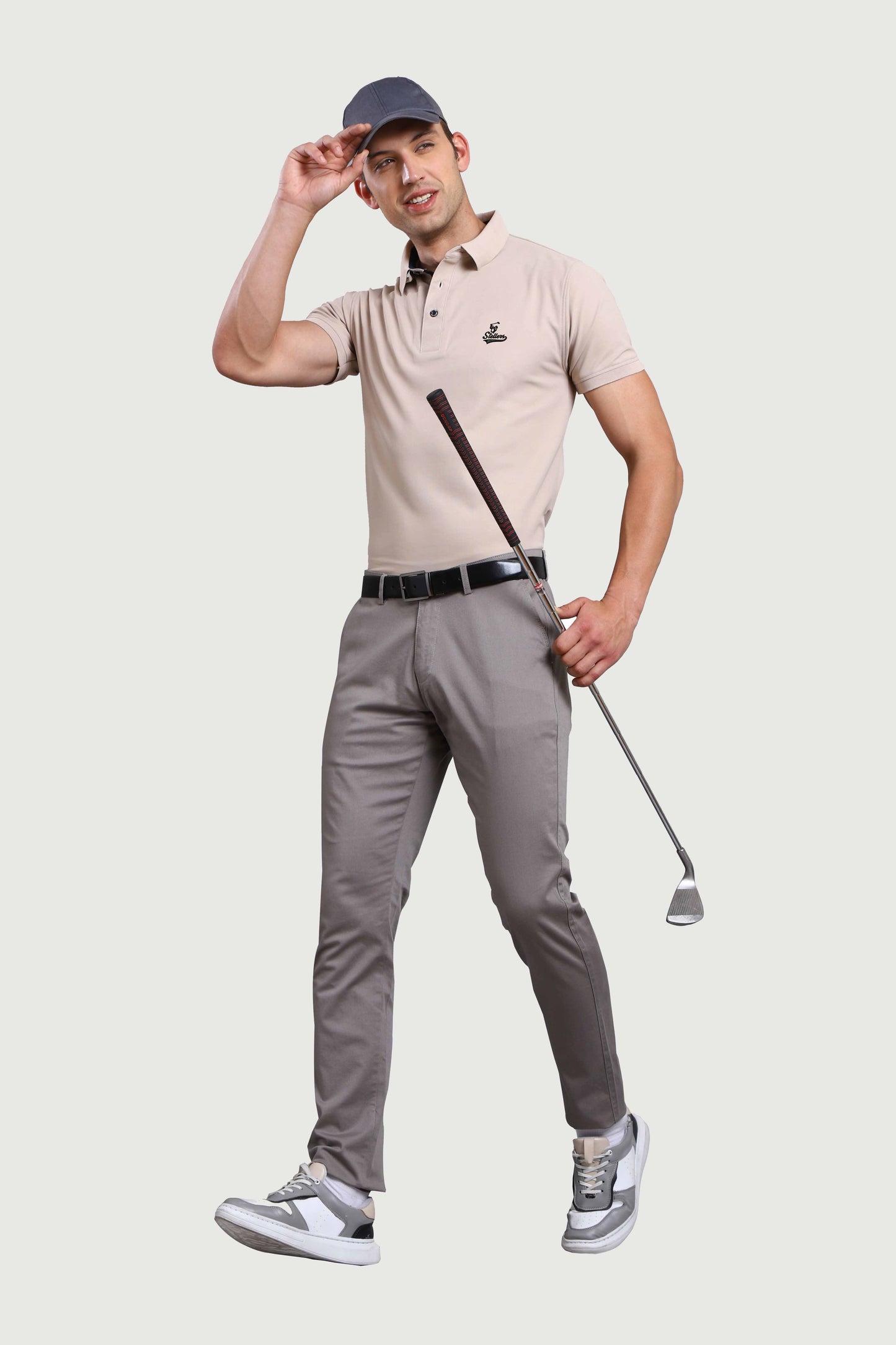 Men Fawn Signature Golf Polo T-Shirt | Quick Dry | Stretchable | UV Protected | Wrinkle & Odour-Free