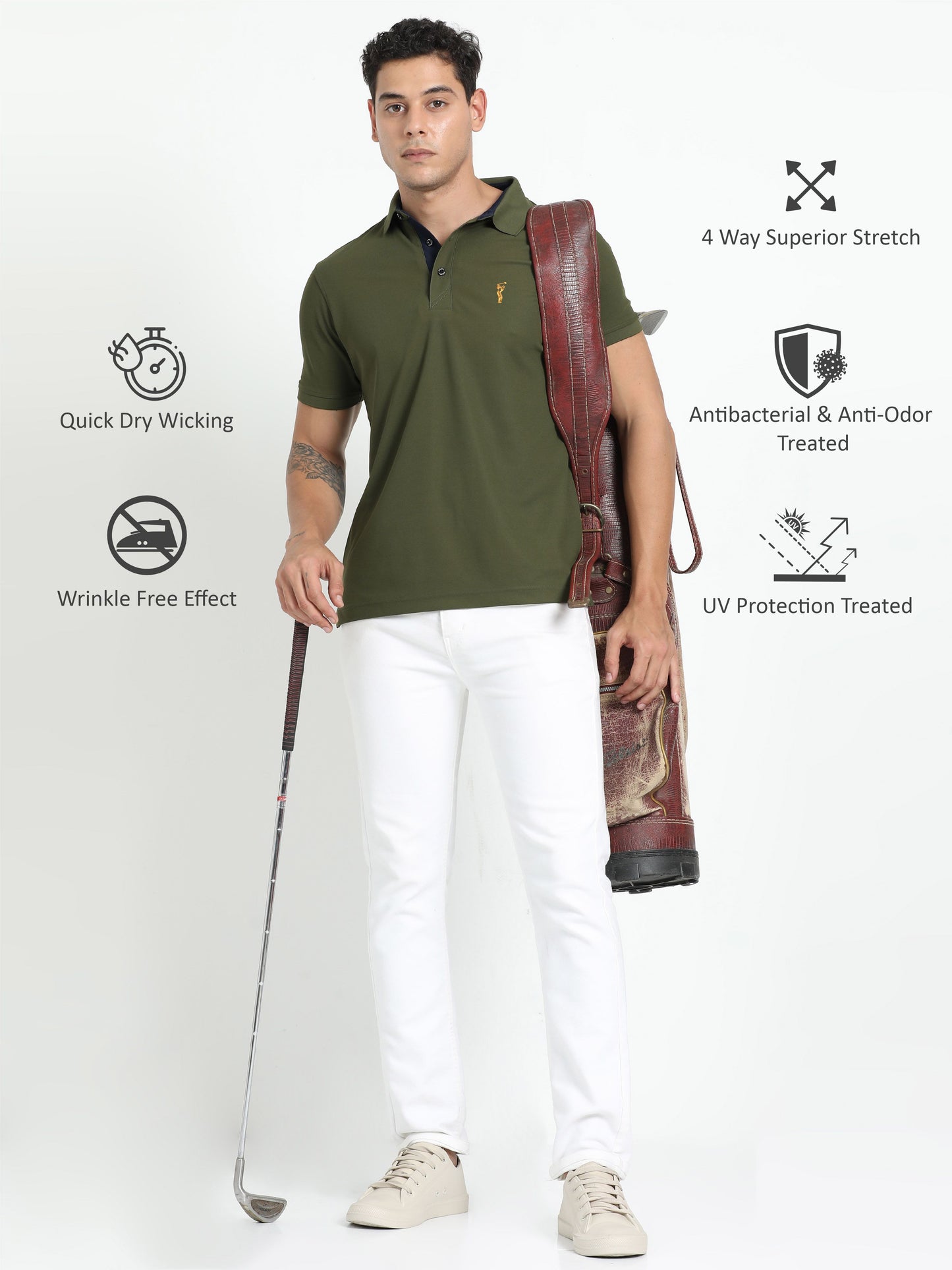 Olive Green Polo T Shirt for Men