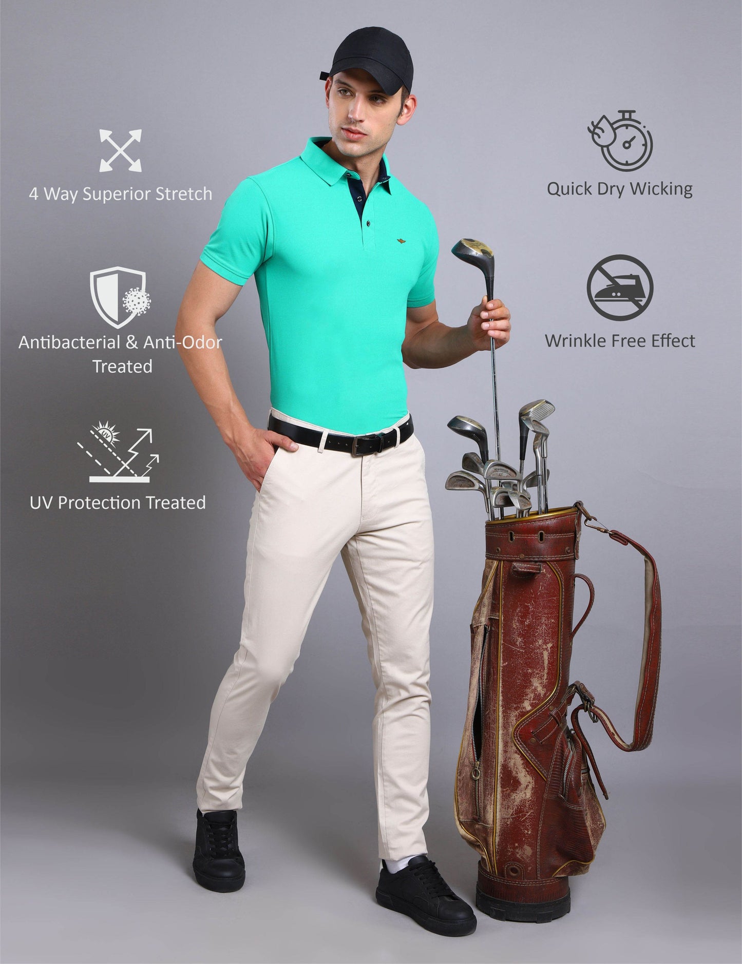 Simense Green Premium Polo T Shirt for Men