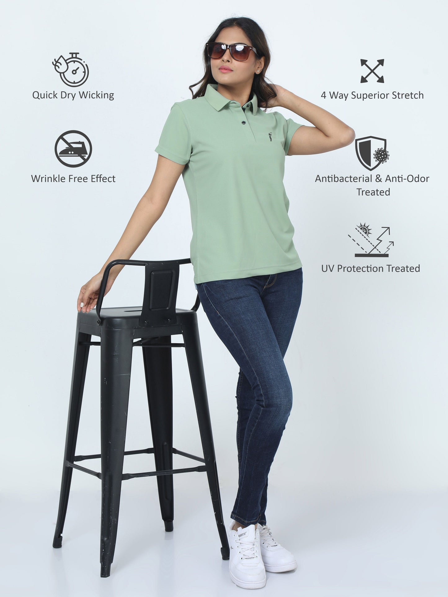Misty Green Women's Premium Golf Polo T-Shirt