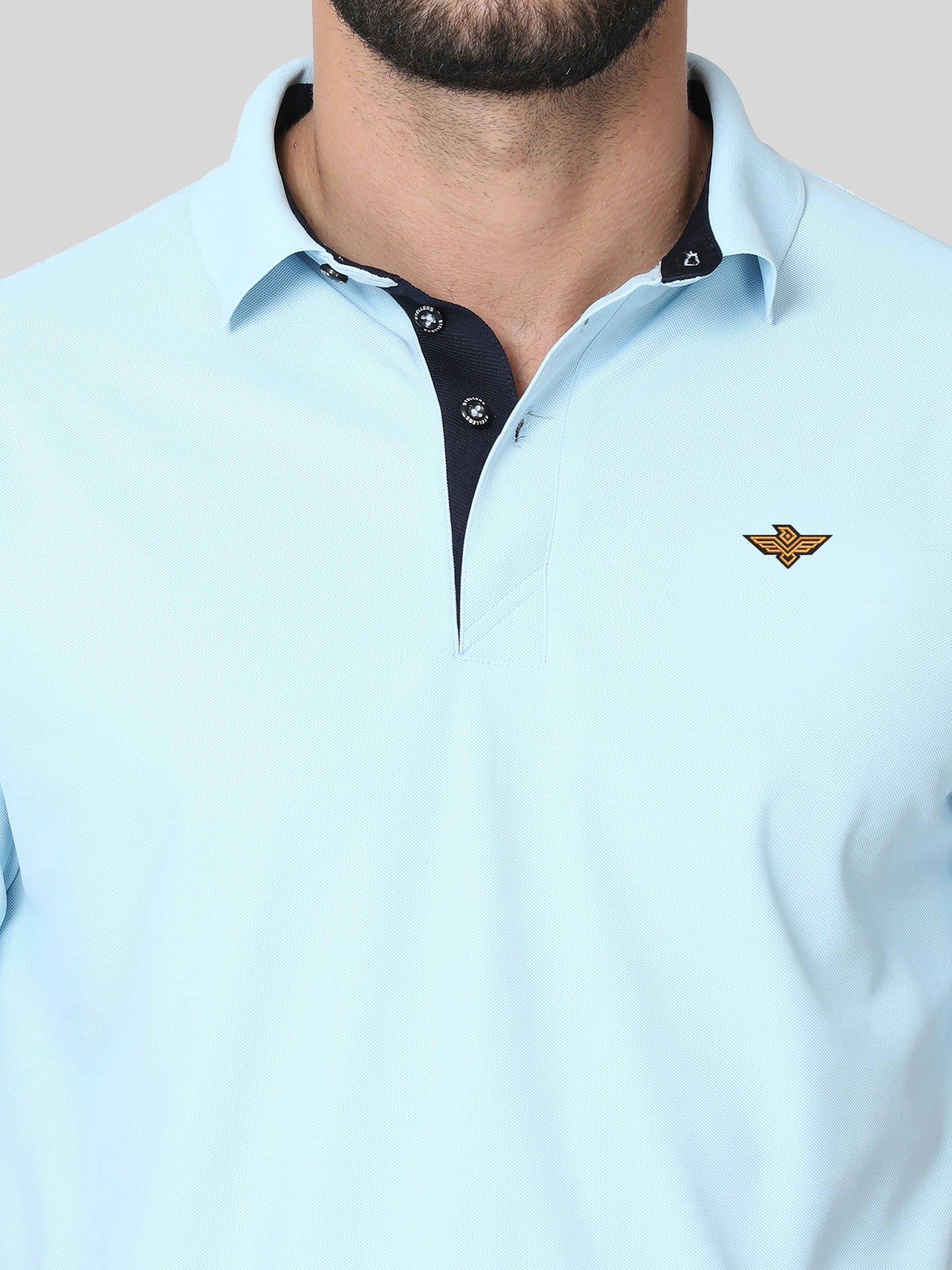 Ice Blue Polo T Shirt for Men