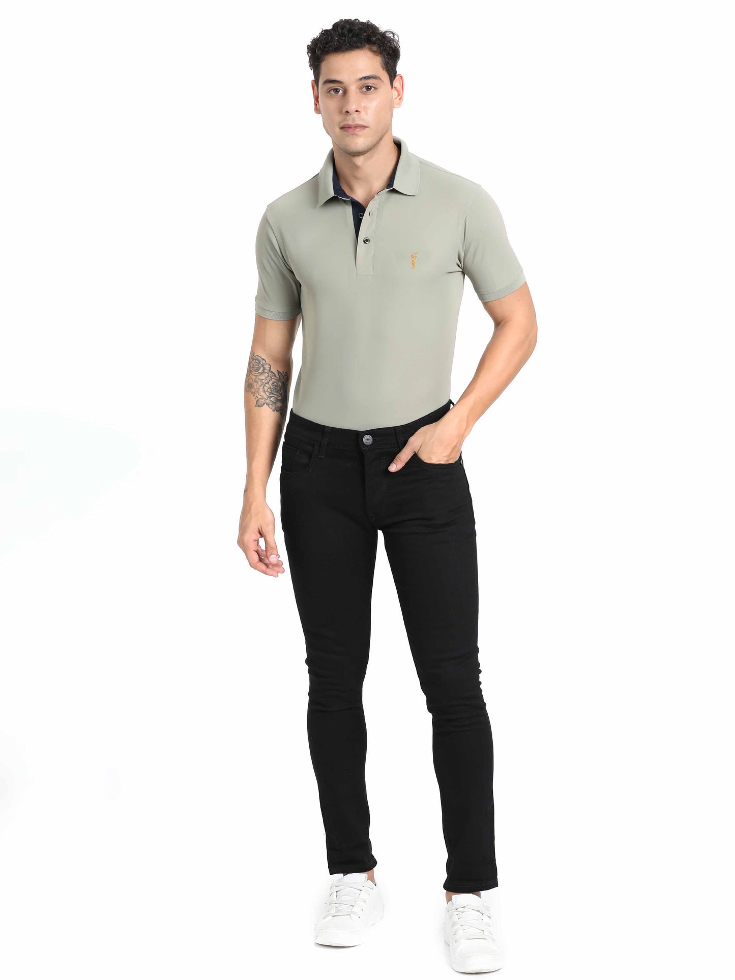 Moose Grey Polo T Shirt for Men