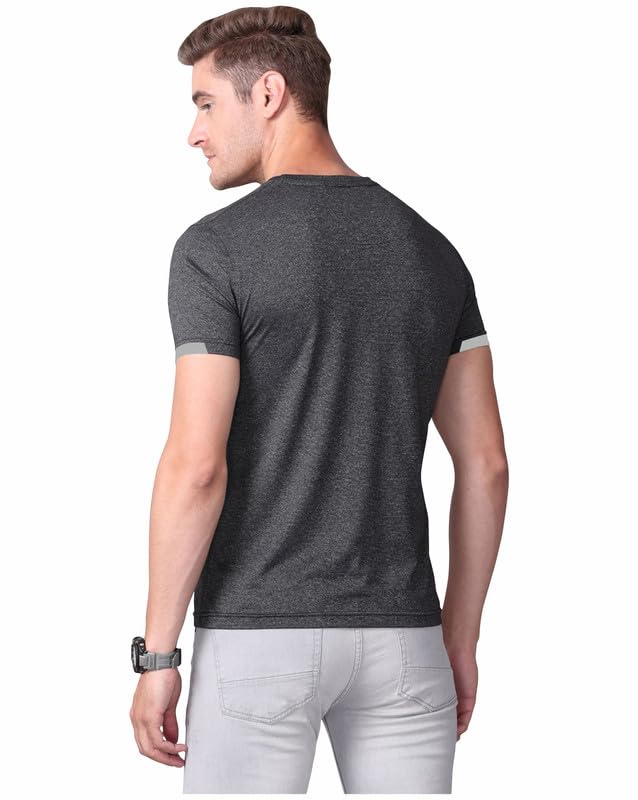 Buy Black Men's Cotton Round Neck T Shirt