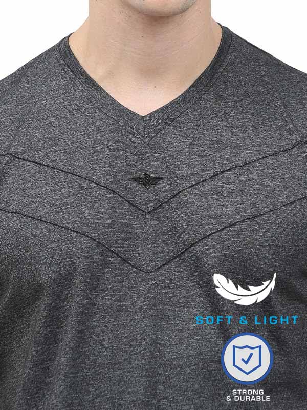 Black Men's Cotton vee neck t shirts