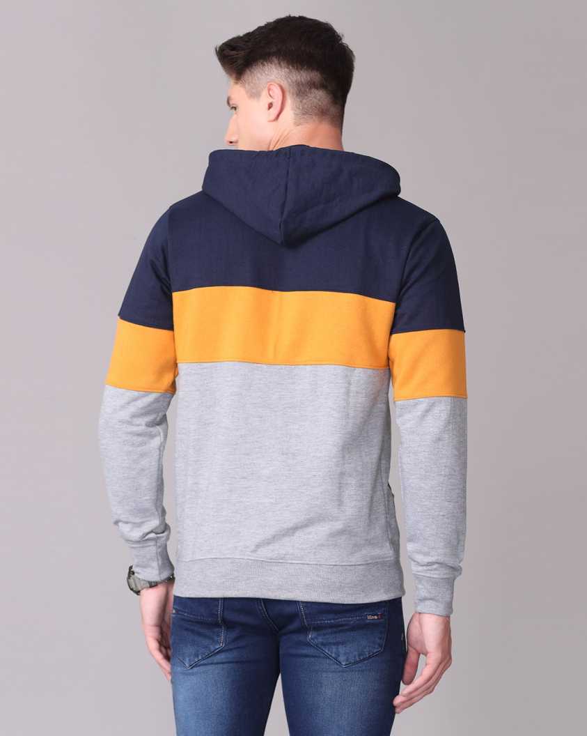 Grey Color Block Men's Sweatshirt