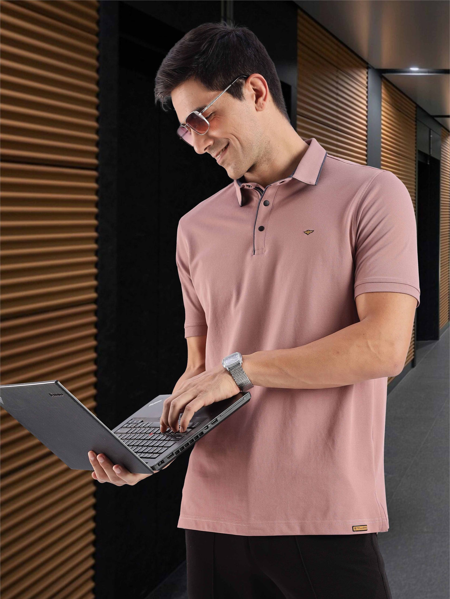 Mauve Men Premium SoftBerry PQ Polo T-Shirt
