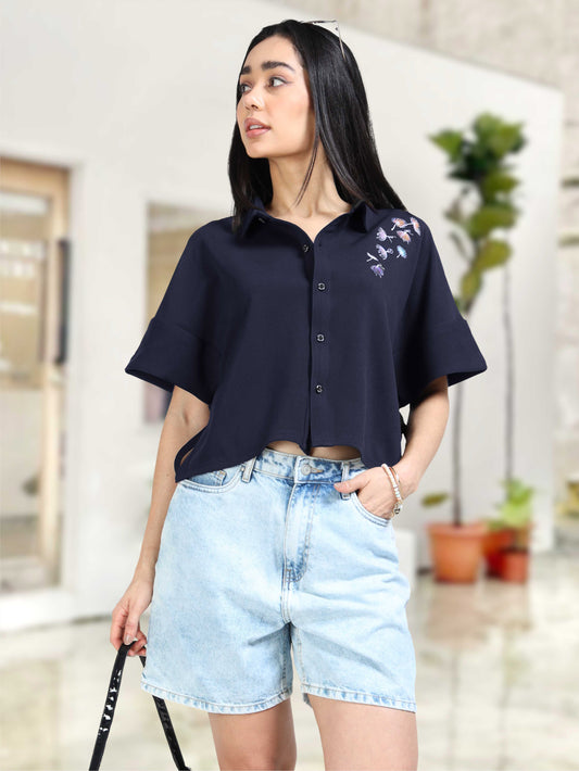 Women Boxy Fit Batwing Sleeve Shirt | Feather Touch Feel | Breathable | Wrinkle Free | Lightweight |