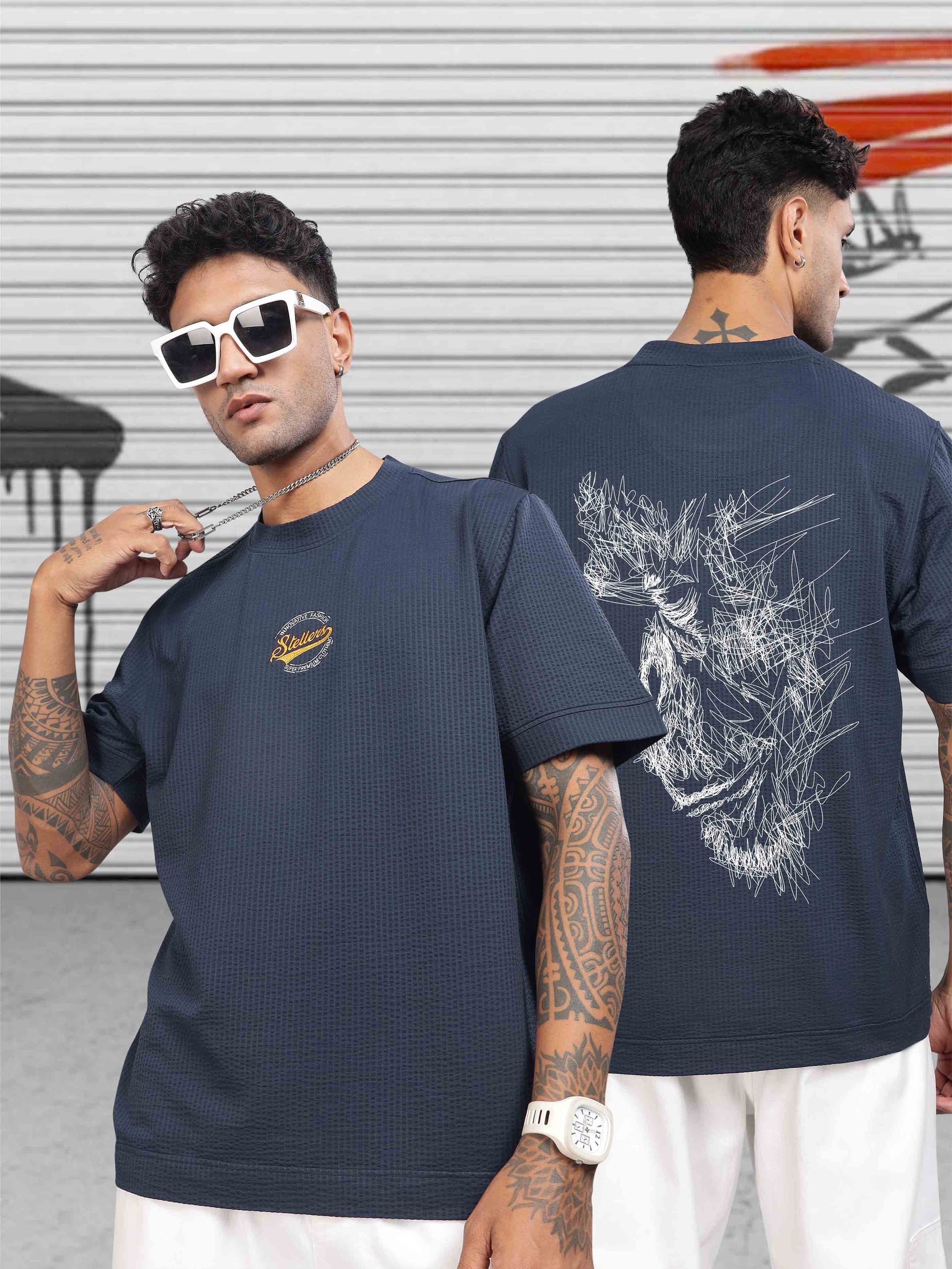 Navy Blue Men's Oversize T Shirts