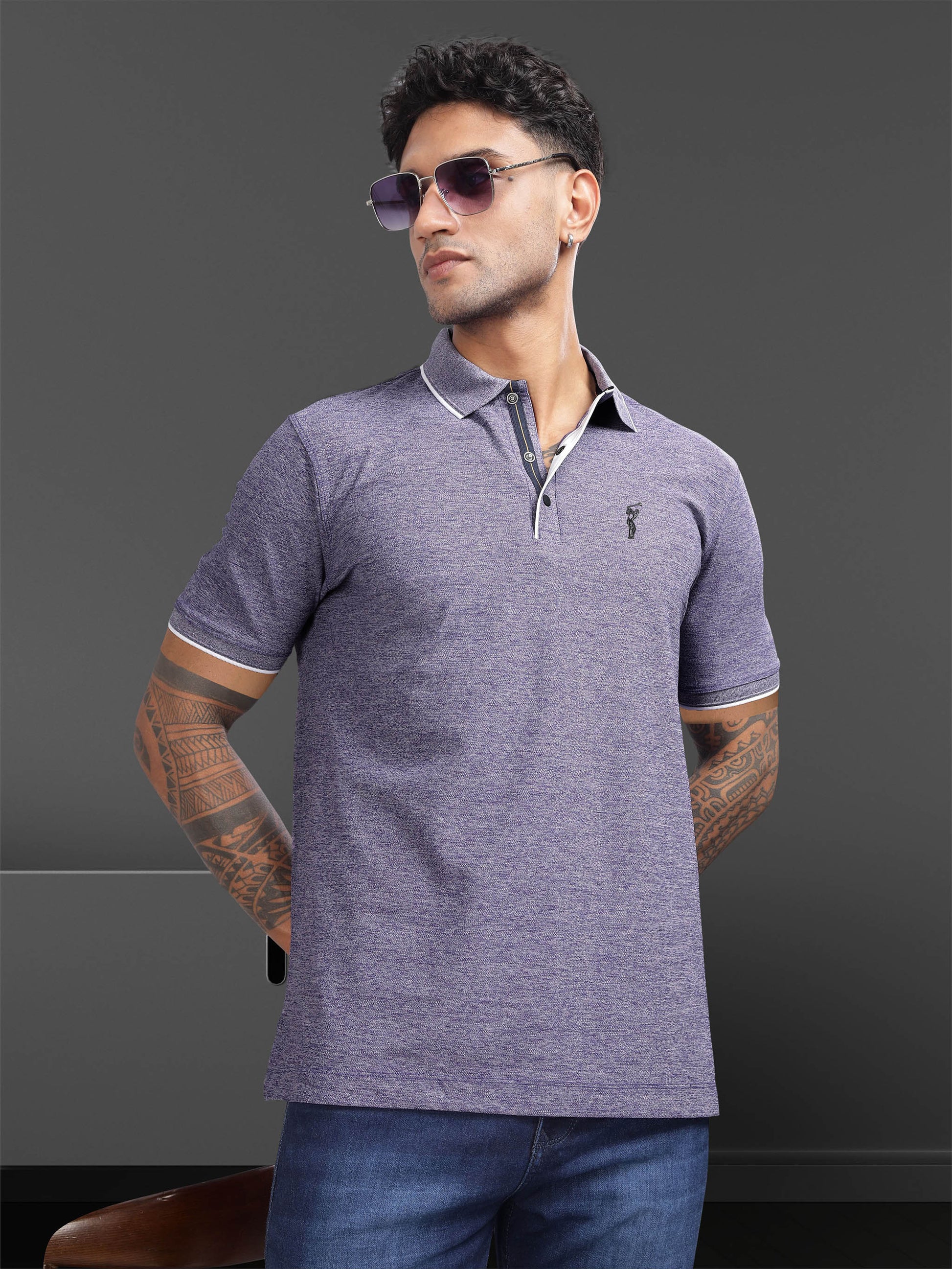 Purple Mist Men's Tipping Polo T-Shirt