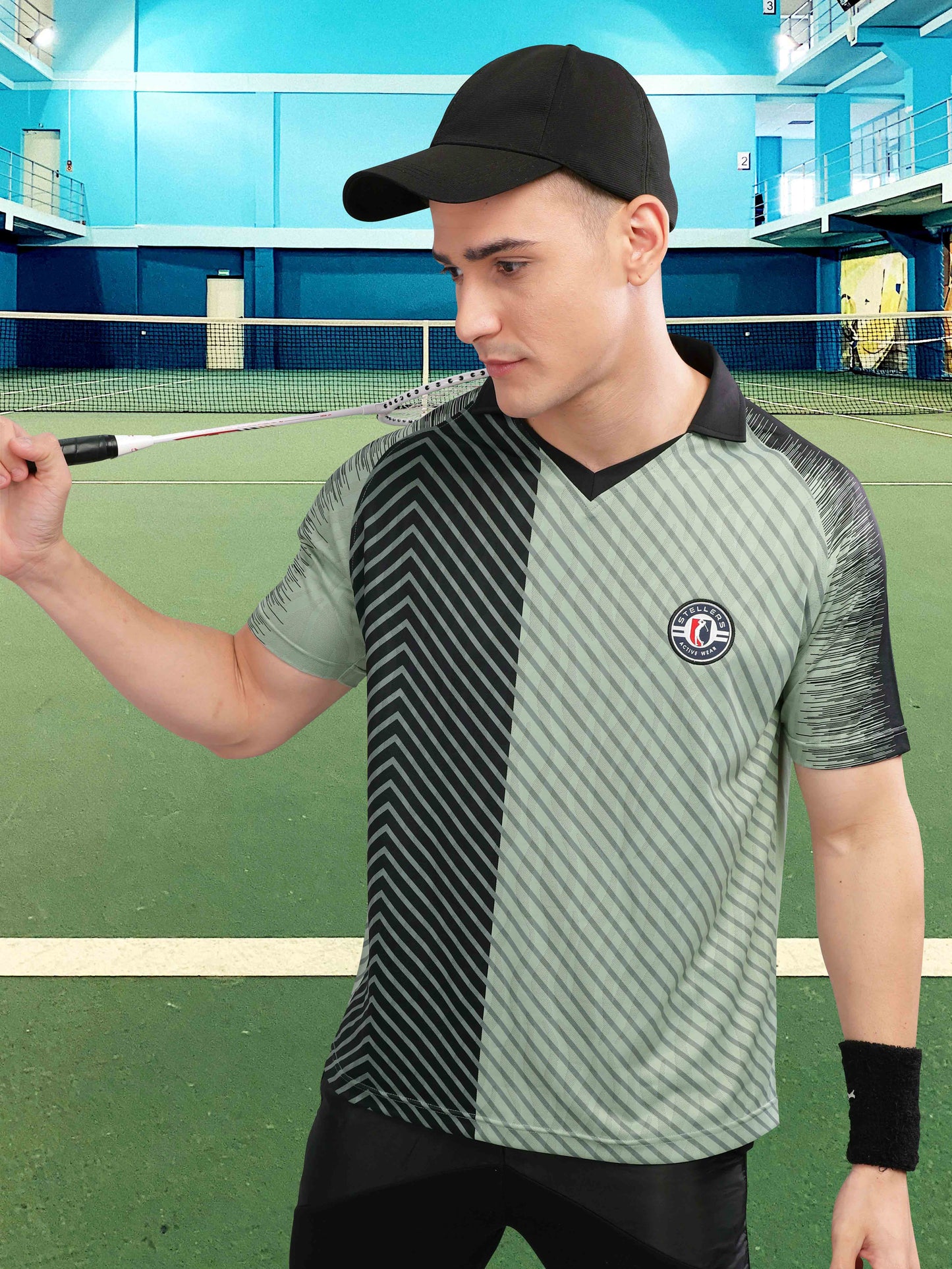 Green Men’s Printed Active Wear T Shirts for Men