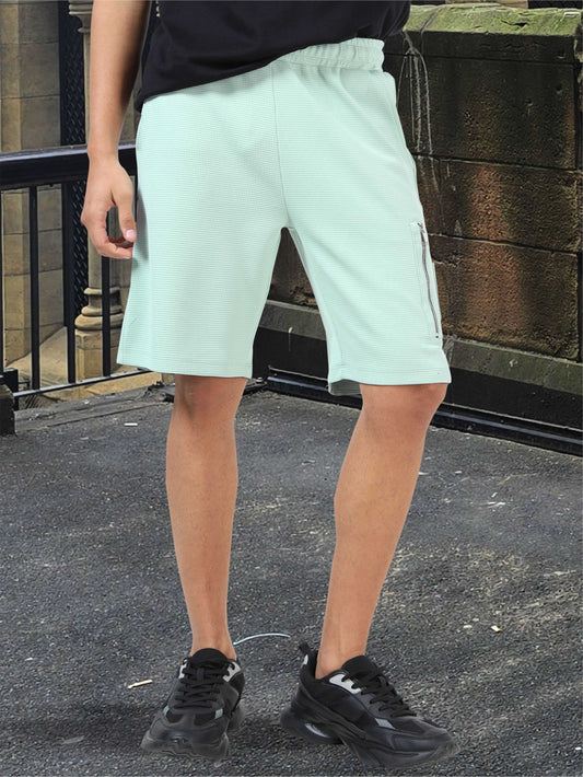STELLERS Men's Premium Stretchable Shorts -Misty Green | Feather Touch Feel | Breathable | Light Weight
