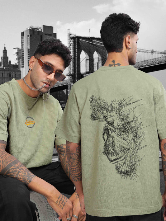 Moose Grey Men's Oversize T Shirt for Men
