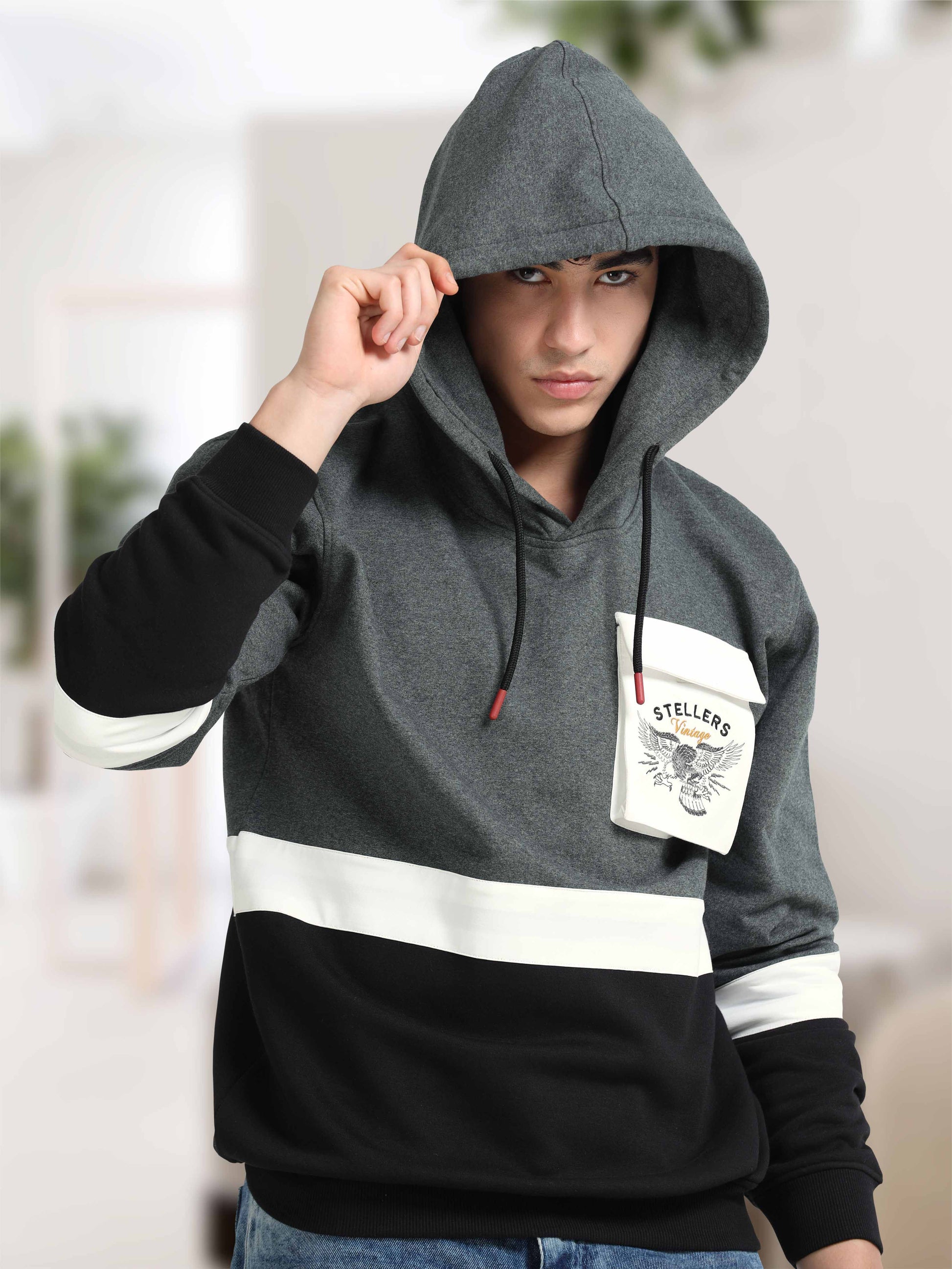 Color-Blocked Oversize Hoodies for Men