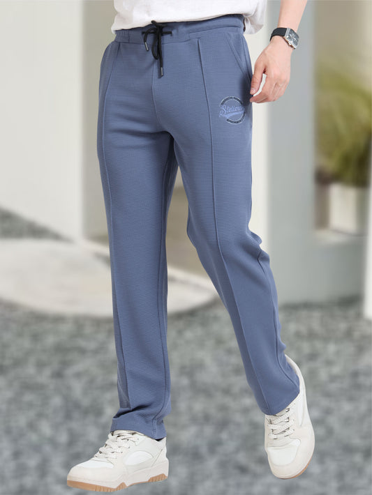 Men's Premium Stretchable Track Pants - Blue | Feather Touch Feel | Regular Fit |  Wrinkle Free | Quick Dry