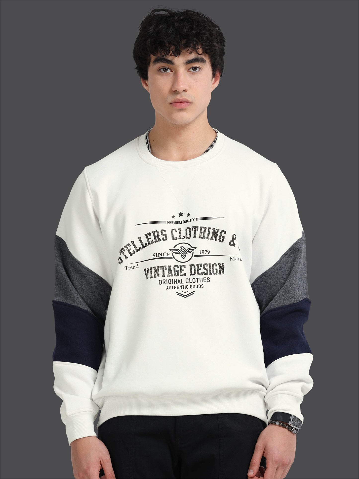 Men Oversize Round Neck Sweatshirt-Feather Touch Feel | Sustainable | Breathable  | Warmth