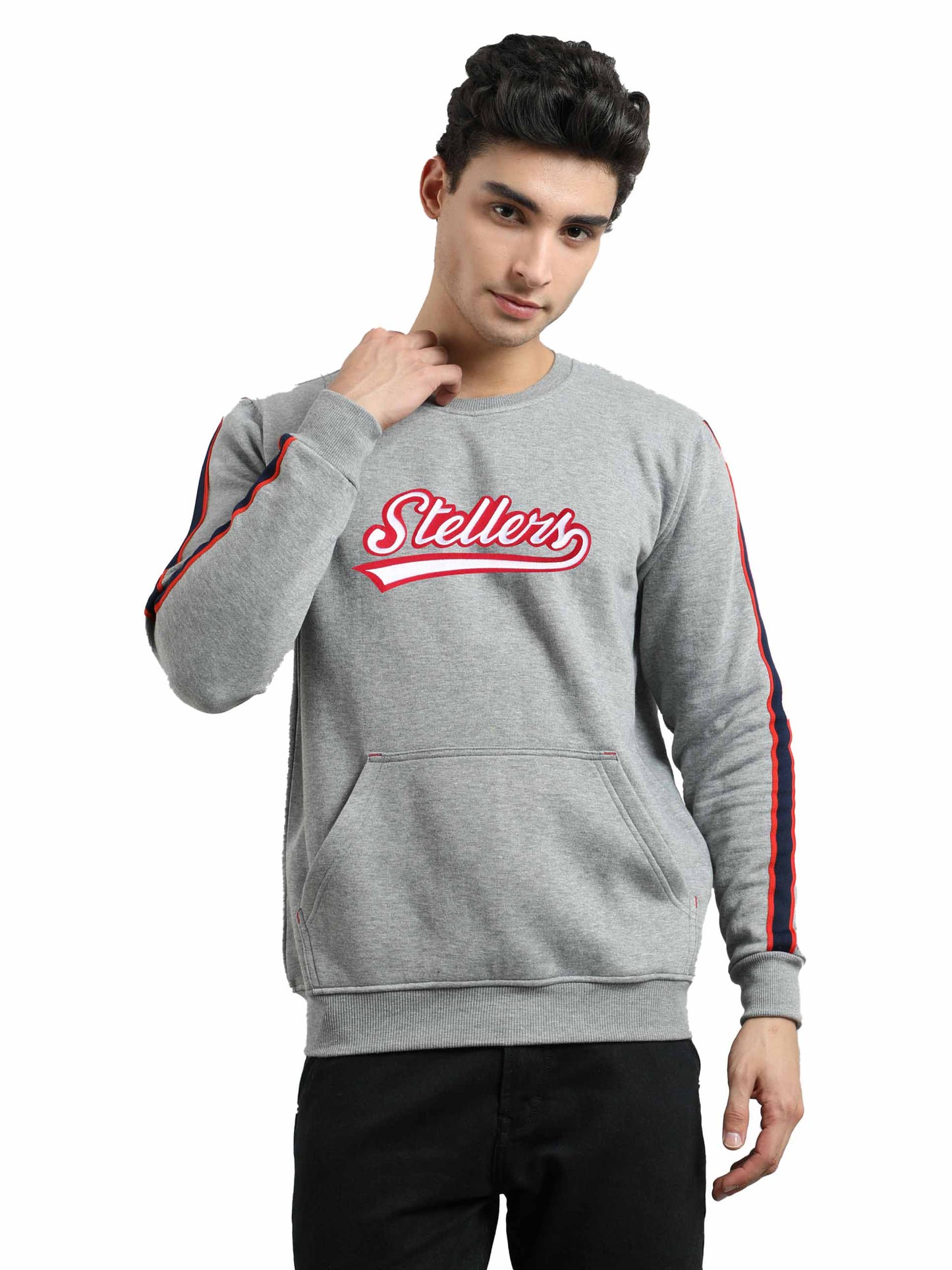 Grey Men's Cotton Crew Neck Sweatshirt