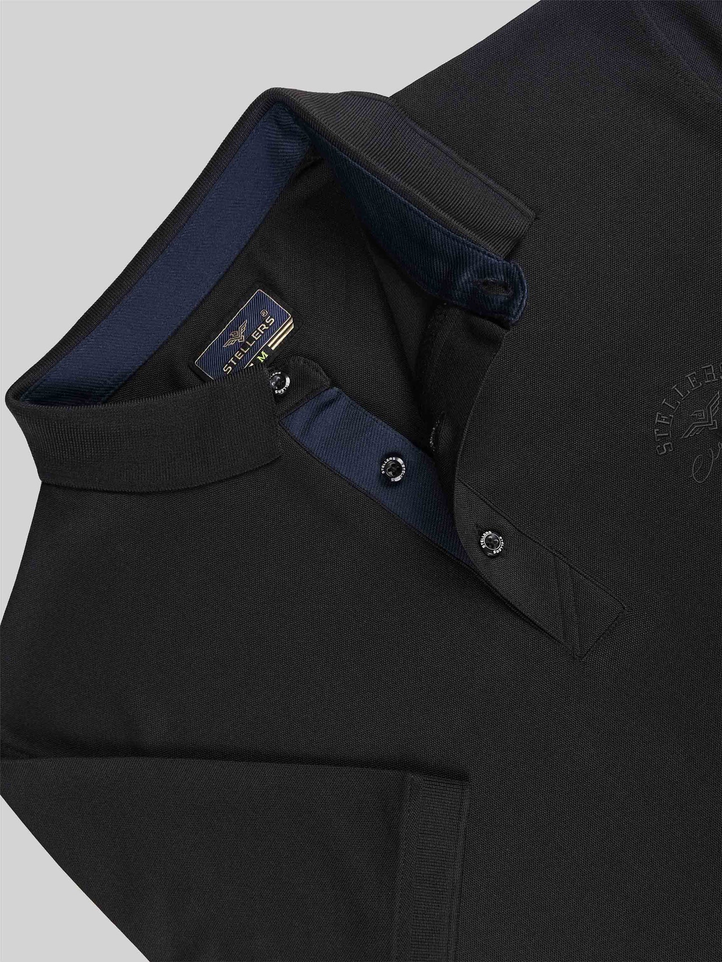Men Black Classic Golf Polo T-Shirt | Quick Dry | Stretchable | UV Protected | Wrinkle & Odour-Free