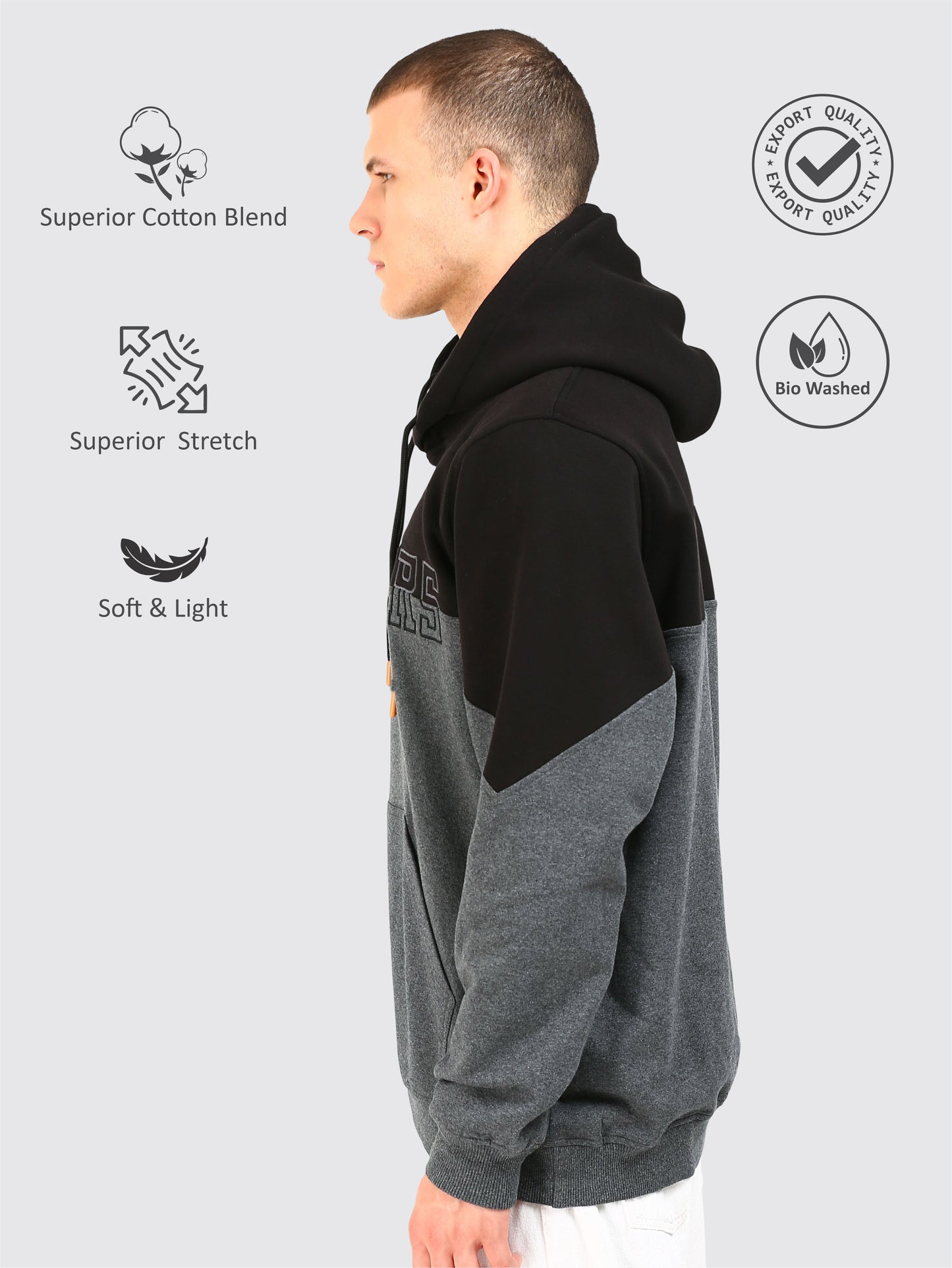 Men's Color-Blocked Oversized Hoodie