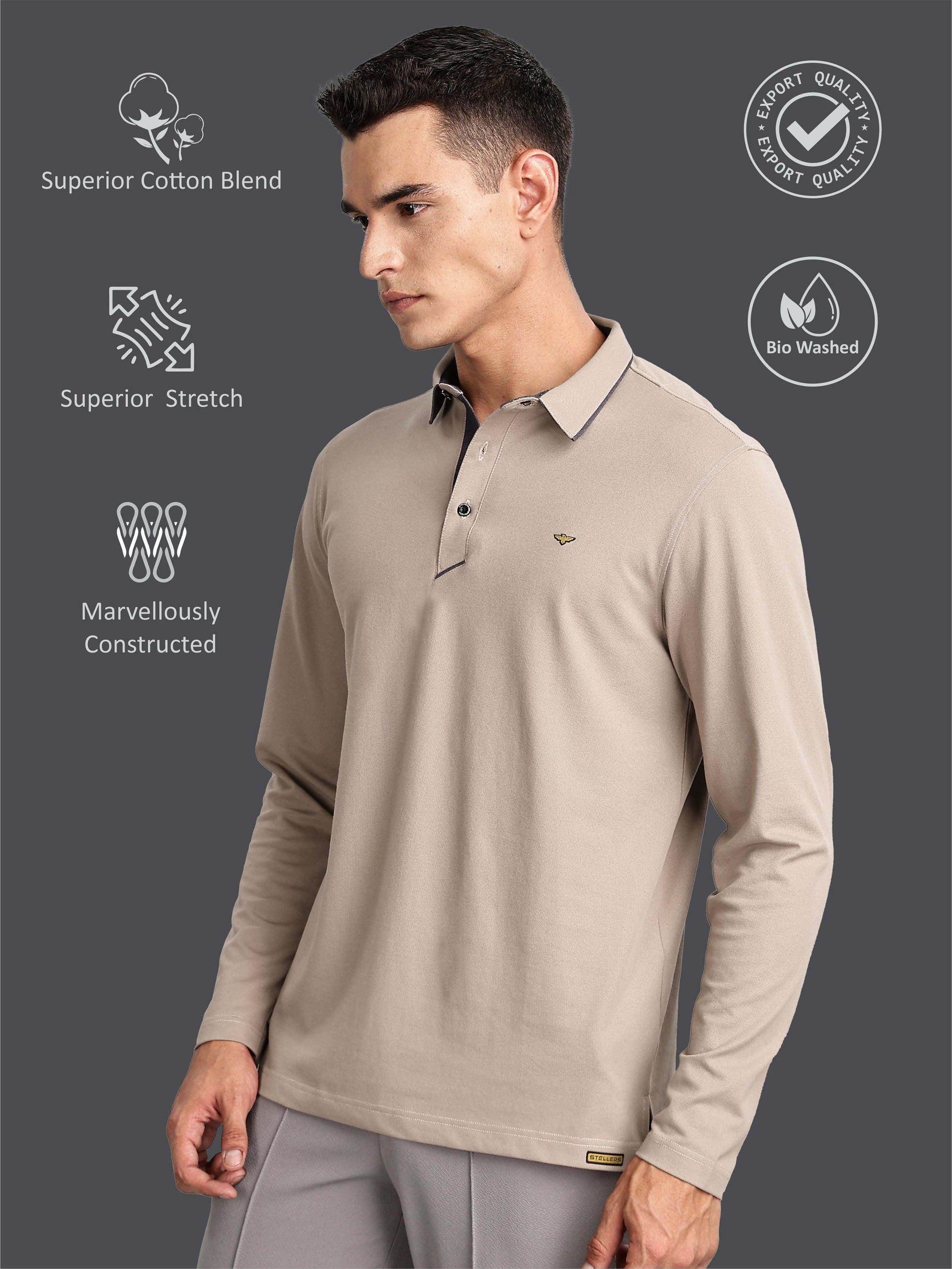 Moose Grey Soft Berry PQ  Full Sleeve T Shirt For Men 