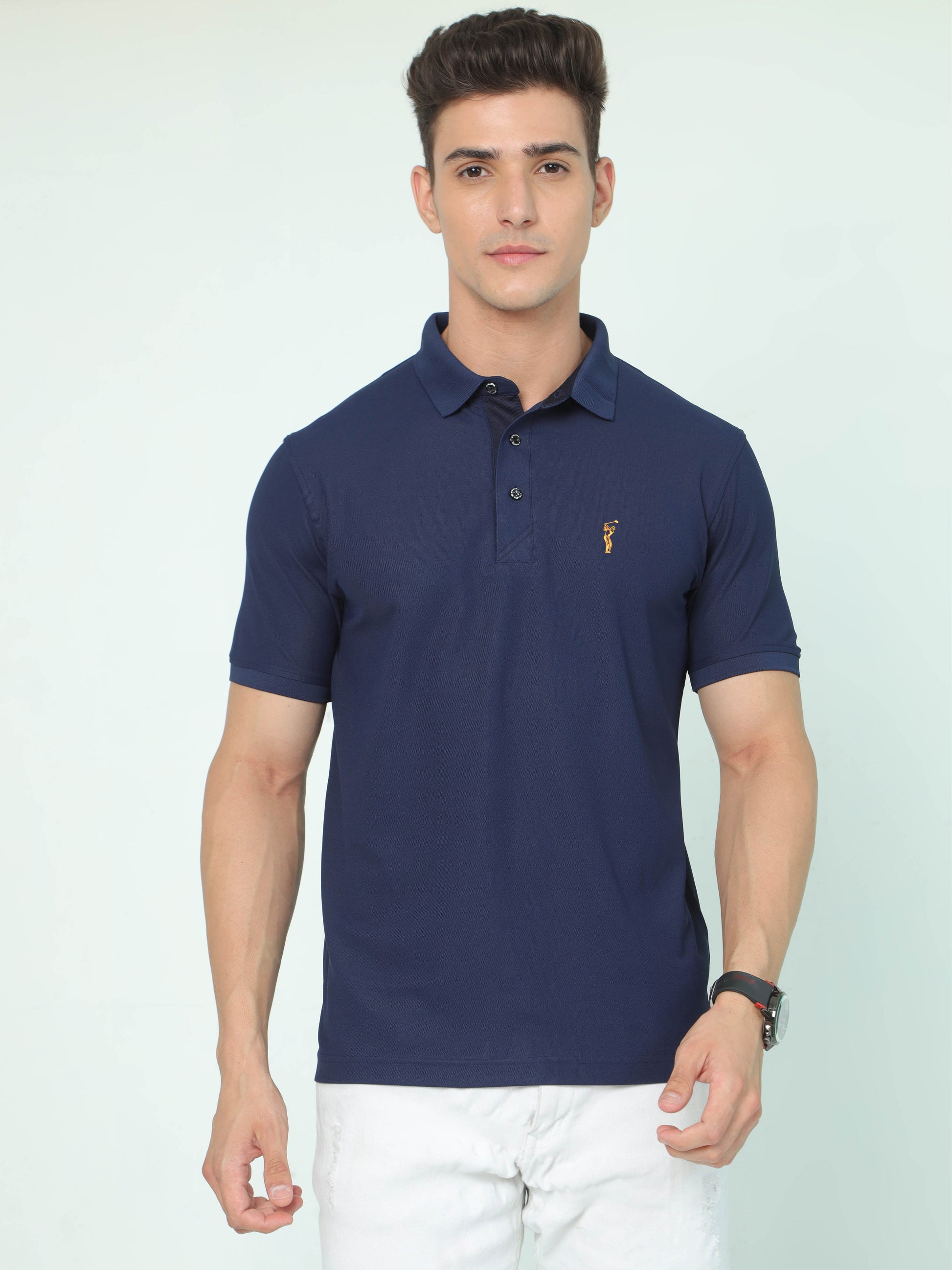 Navy Blue Polo T Shirt for Men