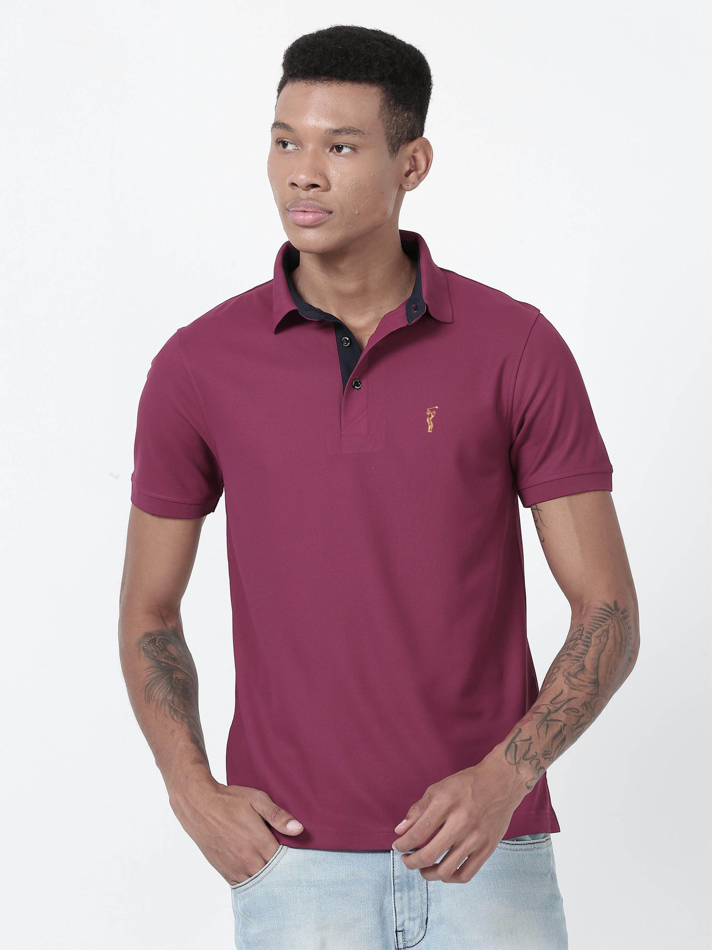 Megenta Polo T Shirt for Men