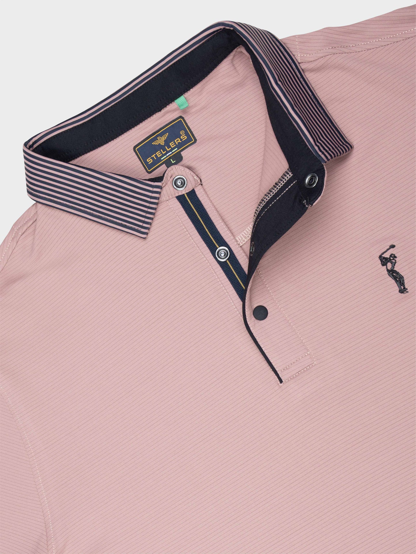 Men Premium Ultra Stripes Polo T-Shirt - Mauve | Feather Touch Feel | Light Weight | Stretchable | Sustainable