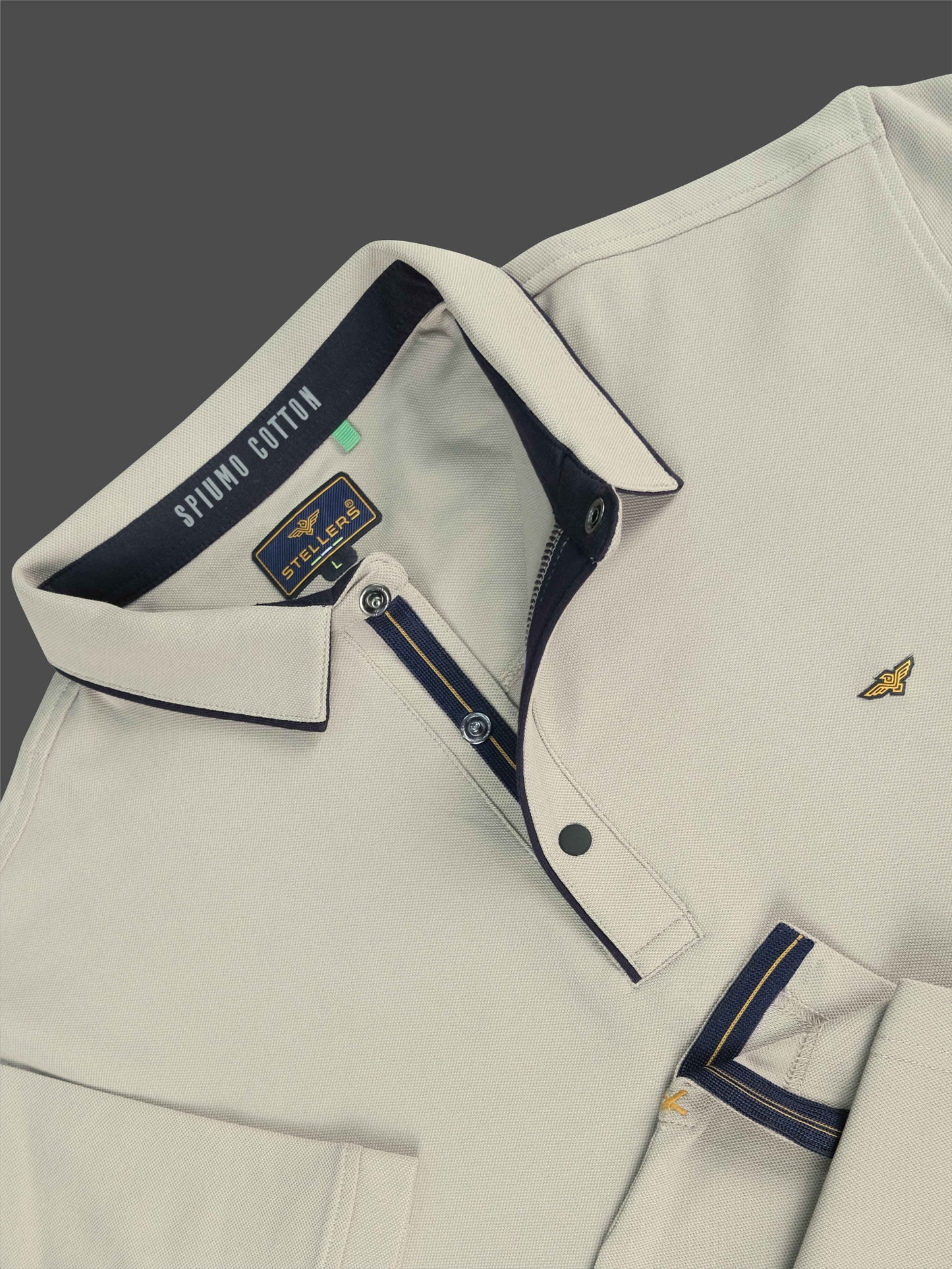 Moose Grey Men Premium SoftBerry PQ Polo T-Shirt