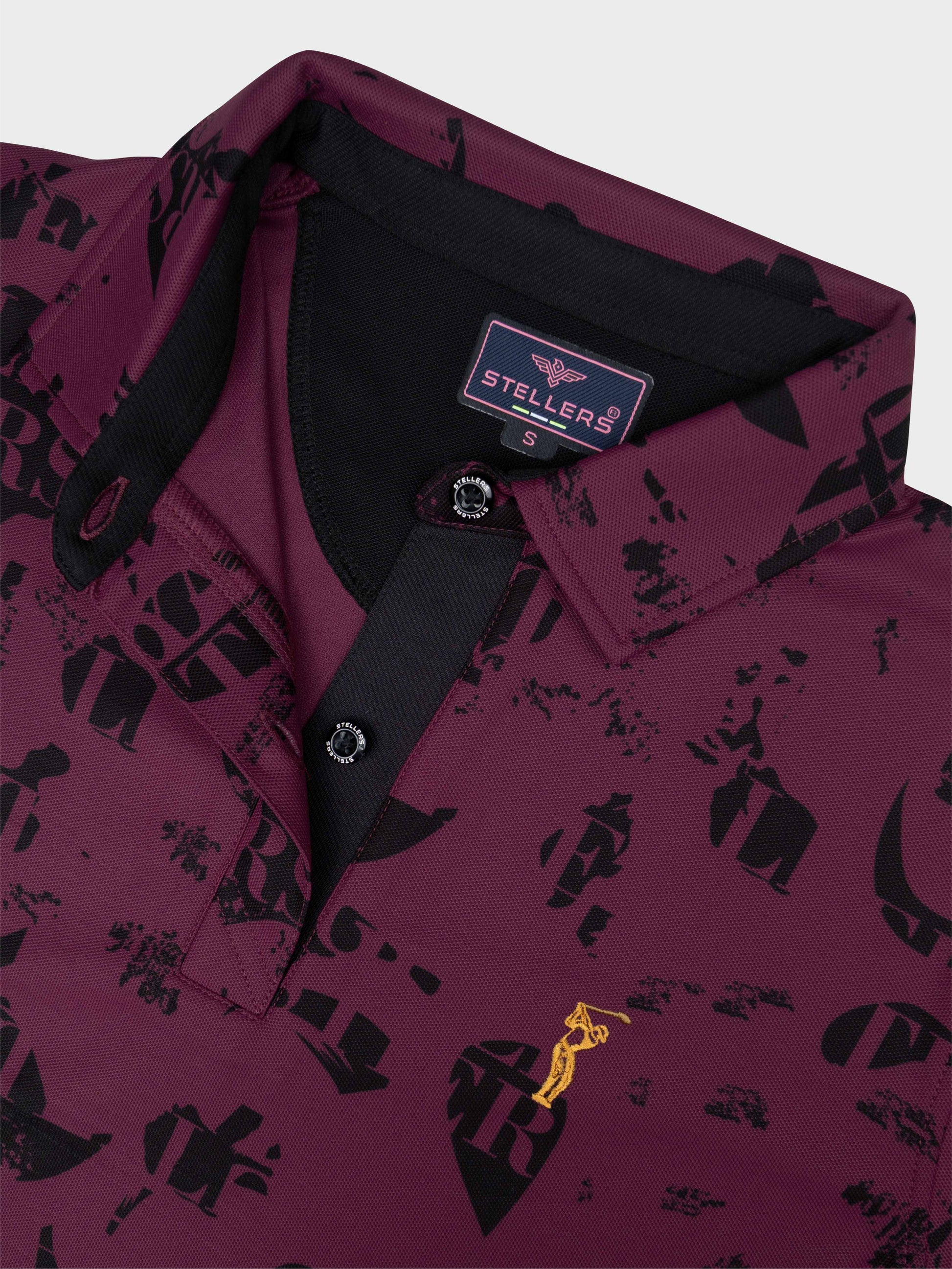 Magenta Camstel Printed Polo T Shirt for Women