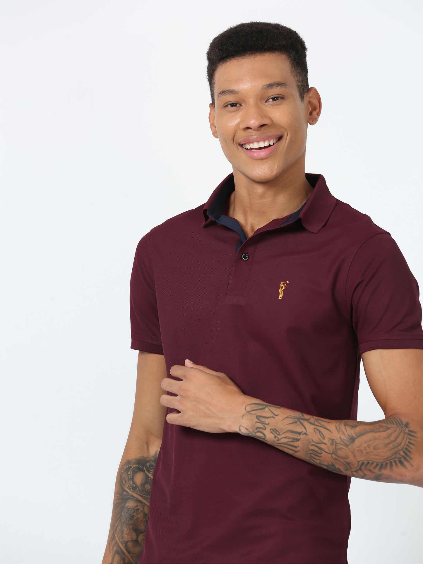 Men Wine Premium Golf Polo T-Shirt | Quick Dry | Stretchable | UV Protected | Wrinkle & Odour-Free