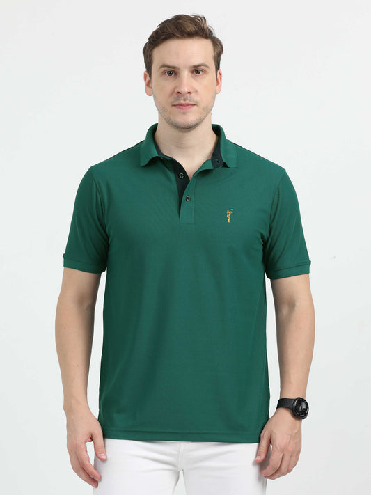 Teal Green Golf Polo T Shirts for Men