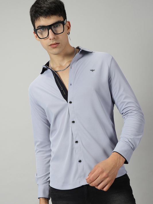 Men's Premium Knitted Shirts-Blue Heron