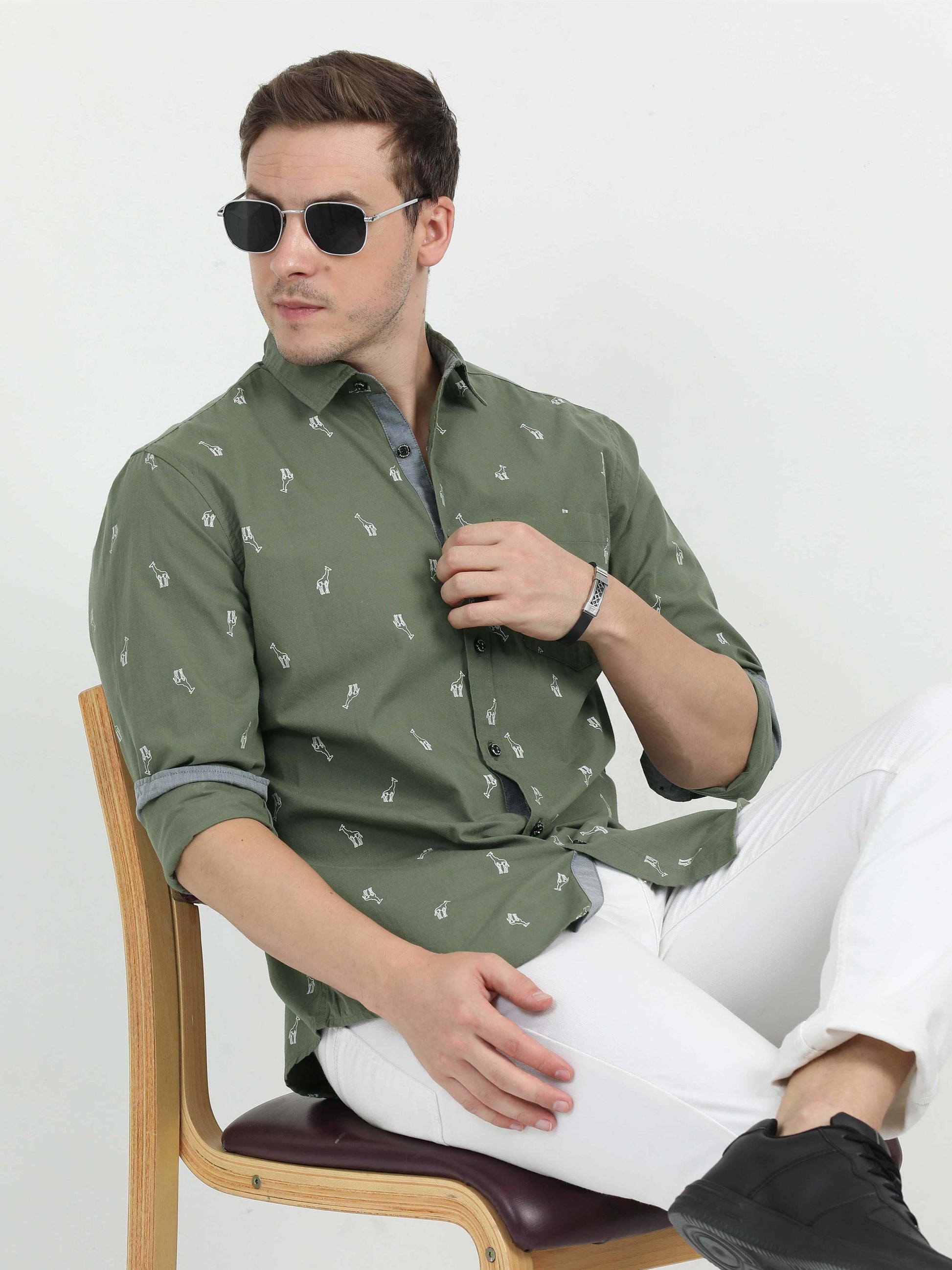 Olive Green Casual Shirt for Men