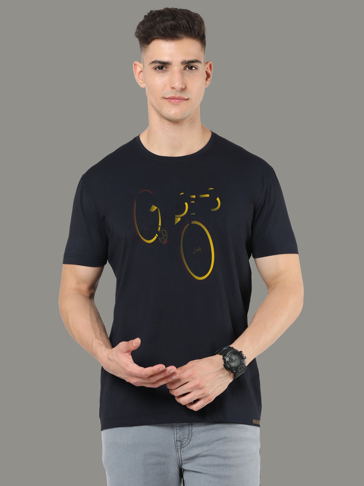 Black Men's Round Neck T Shirts