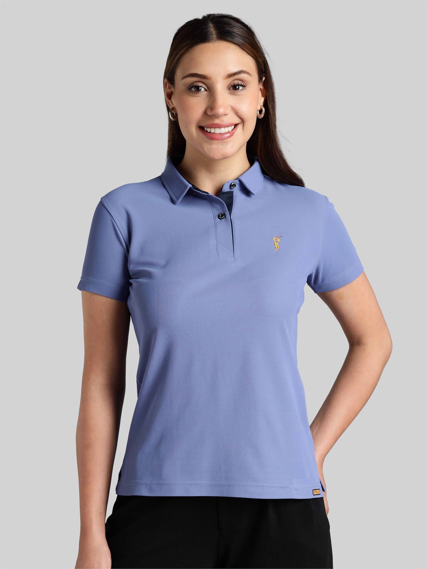 Women's Purple Blue Premium Golf Polo T-Shirt