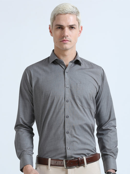 Milange Grey  Men's Premium Filla Fill Office Formals
