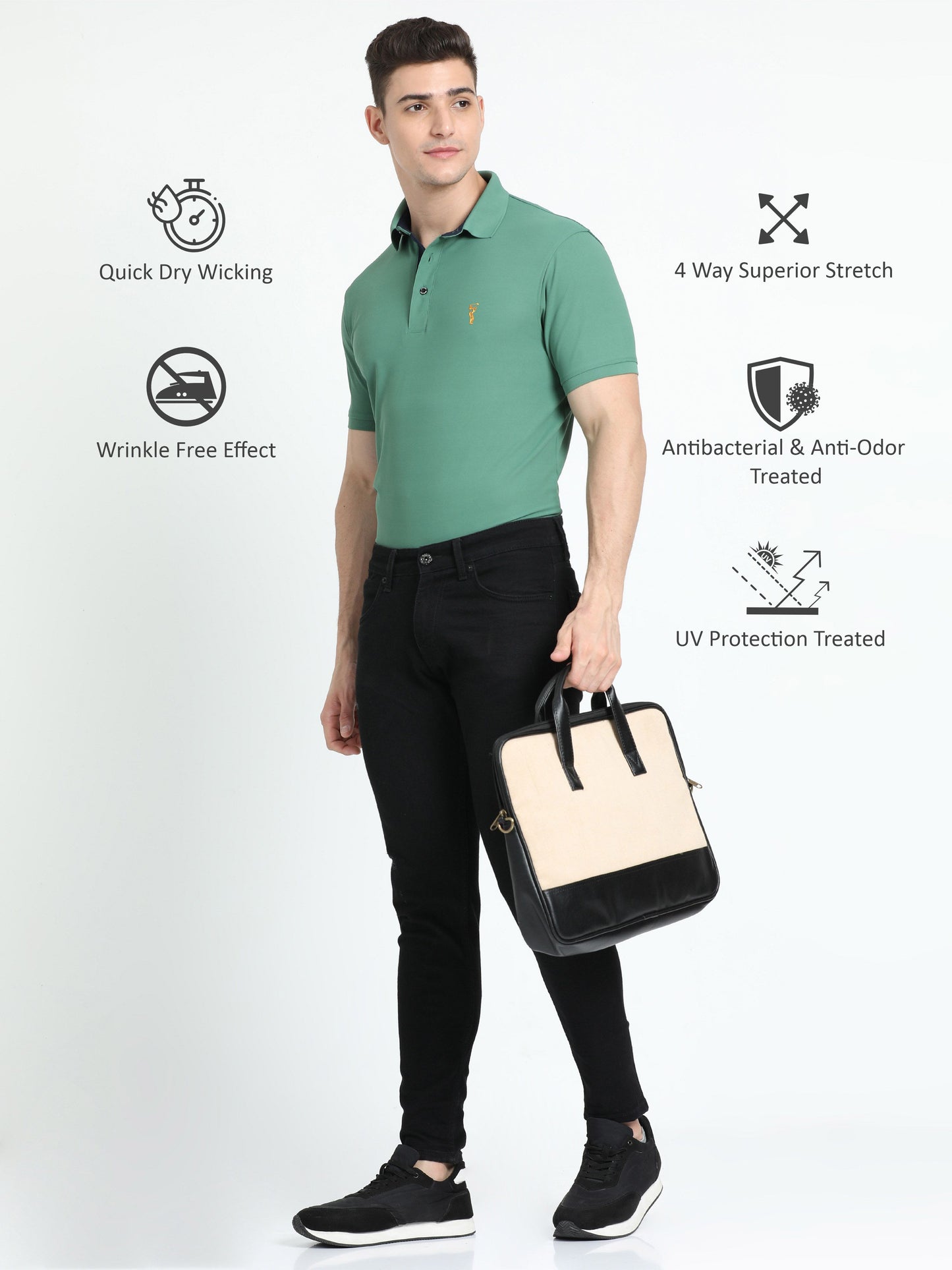 Apple Green Polo T Shirt for Men