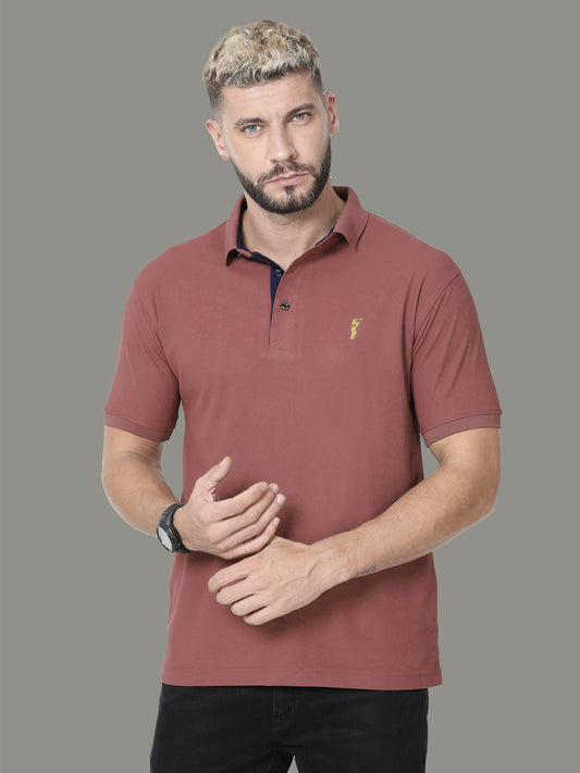 Mauve Polo T Shirts Mens - Stellers 