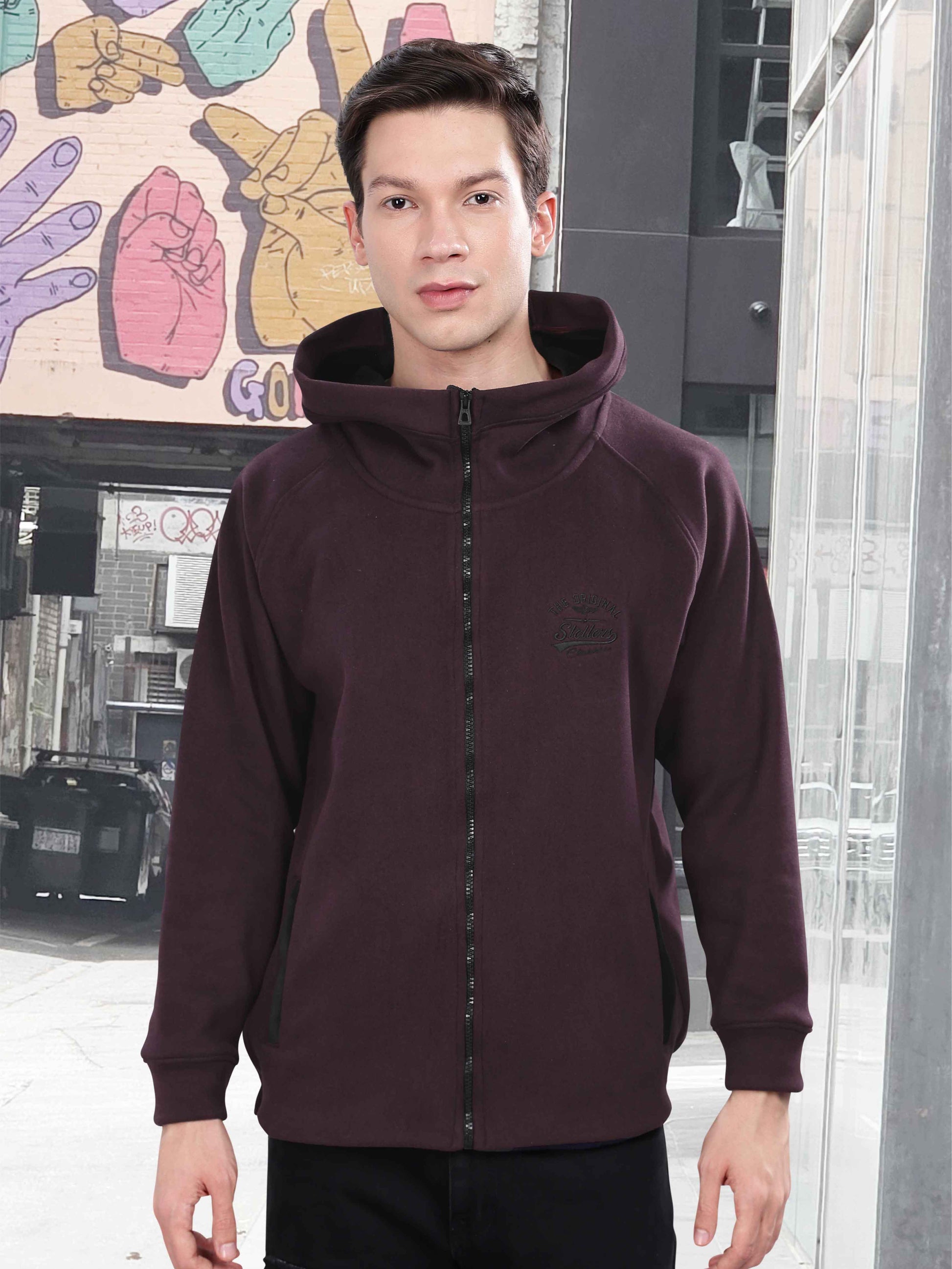  Wine Zipper Hoodies for Men
