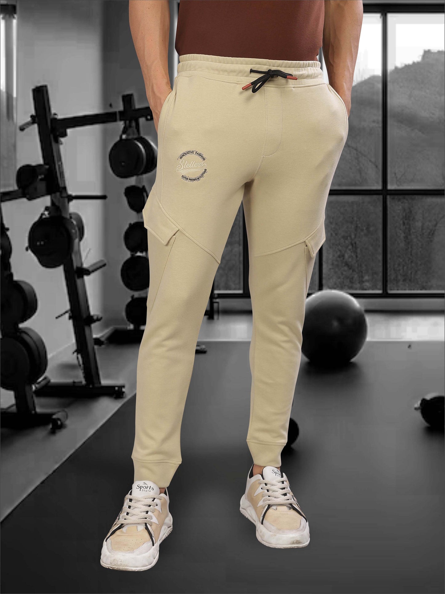 Beige Men's Track Pant